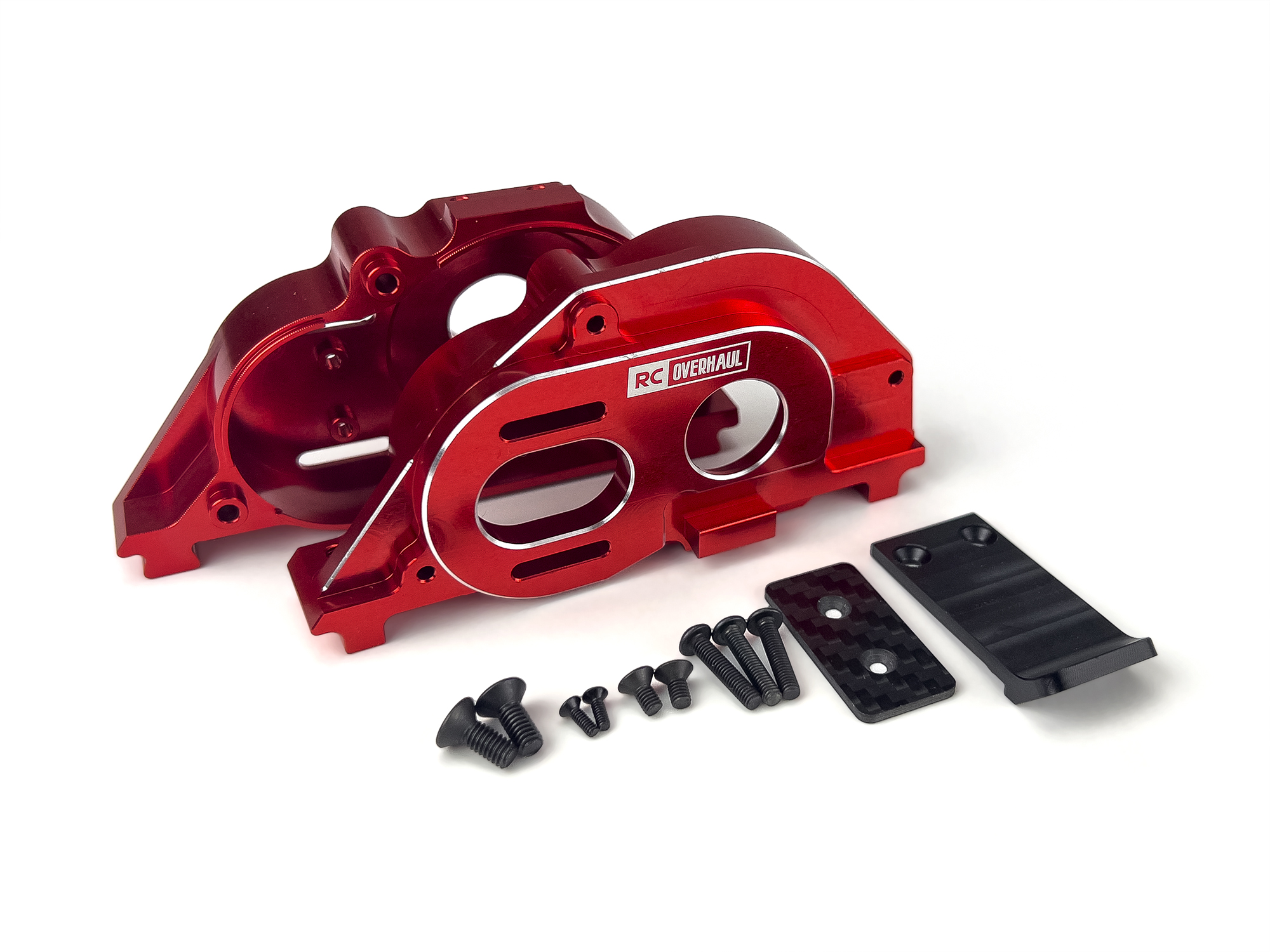 Motor Mount & Gearbox Case, Red Aluminum, 4S-5