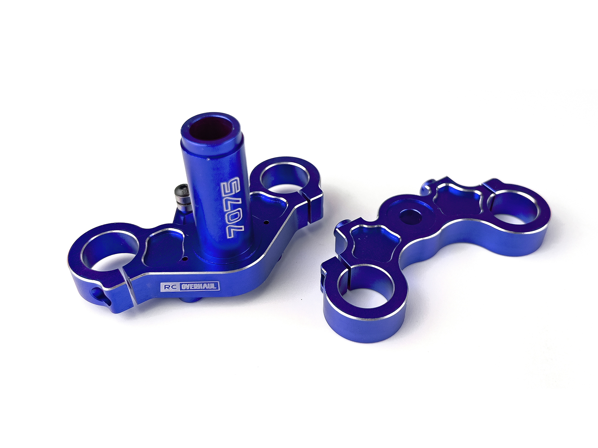 Aluminum Triple Clamp Set, Promoto, Blue-3