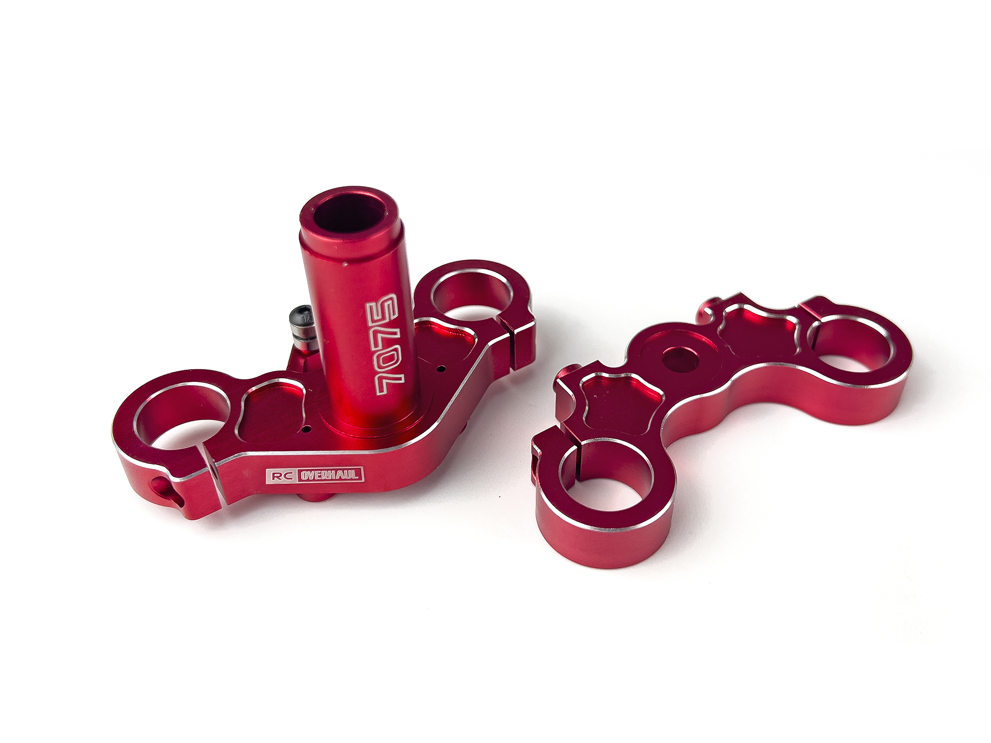 Aluminum Triple Clamp Set, Promoto, Red-3