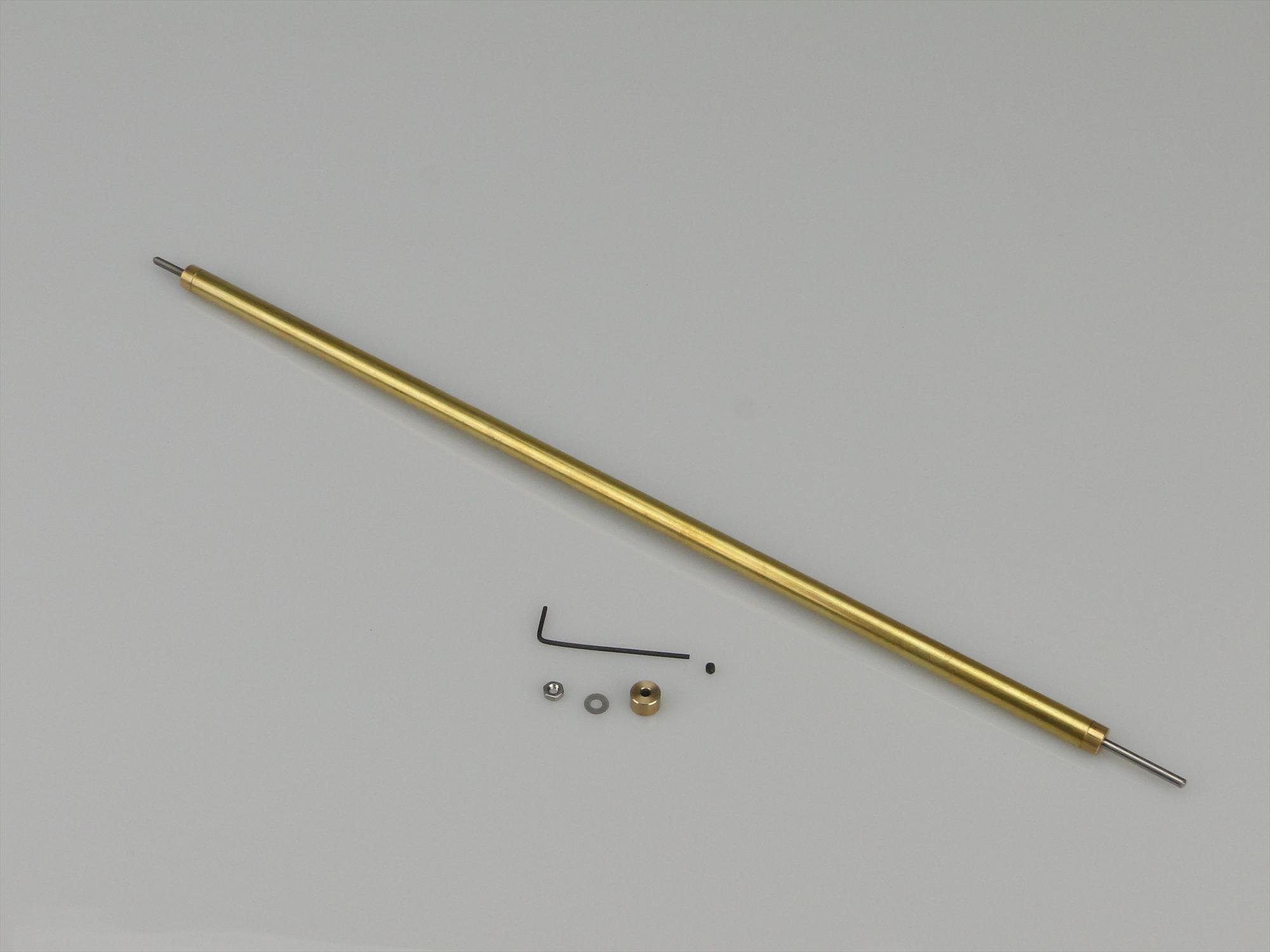 Fine Line Prop Shaft 9in M2/2mm Stainless 6mm dia Brass Tube