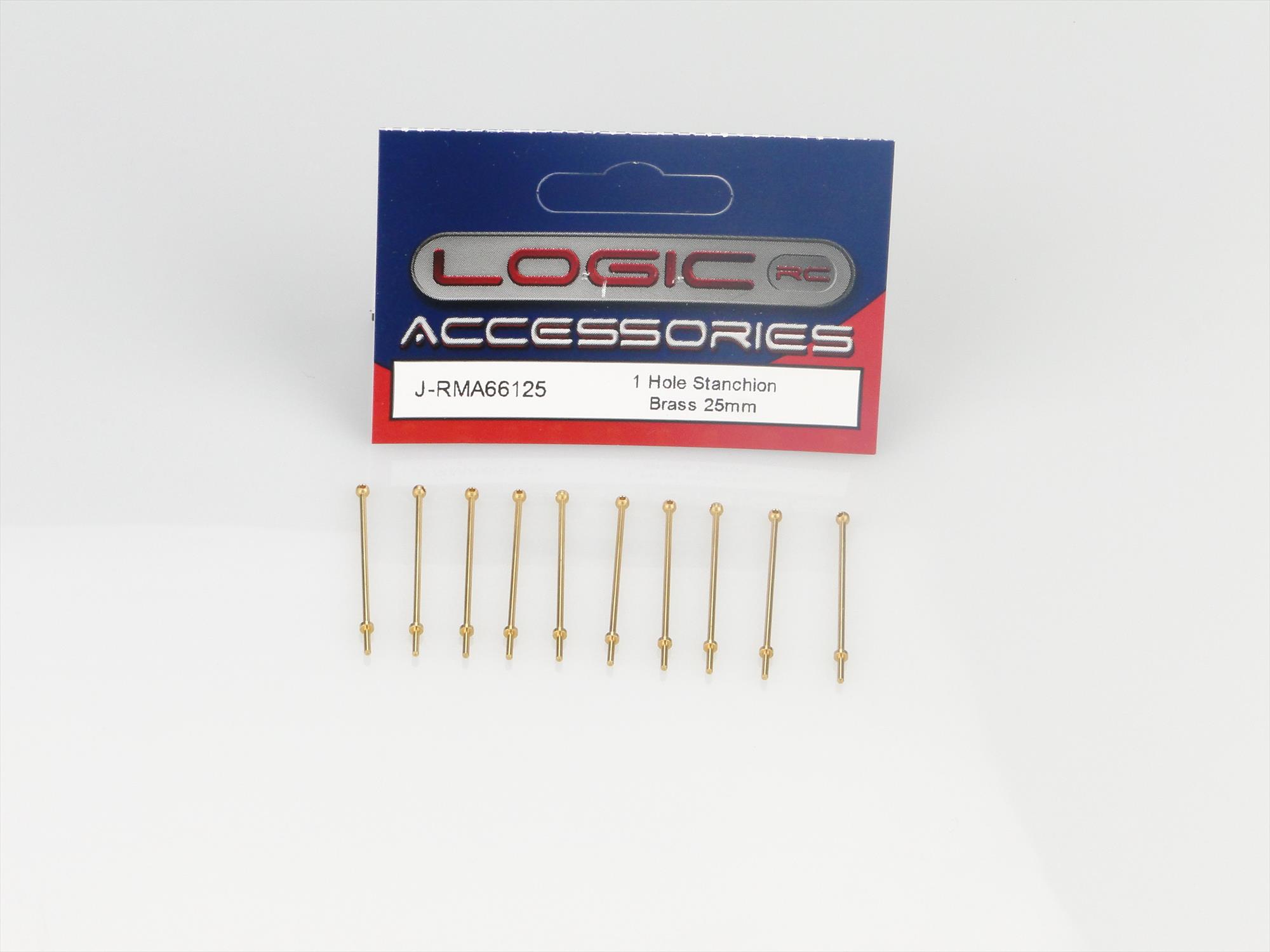 1 Hole Stanchion, Brass 25mm (Pk10)-4