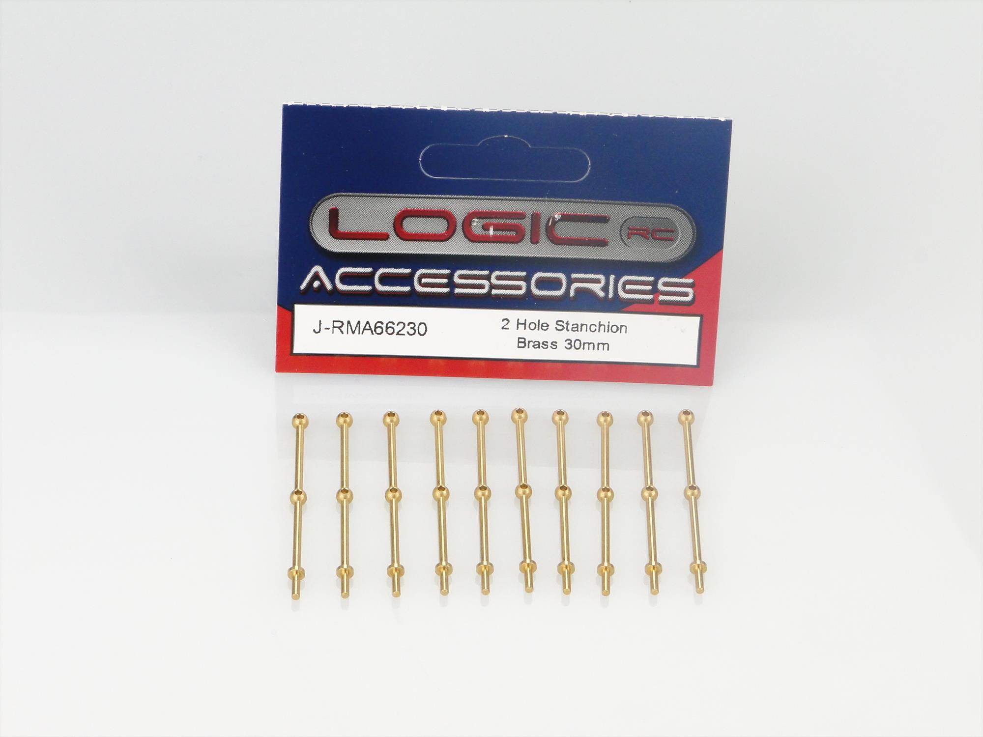 2 Hole Stanchion, Brass 30mm (Pk10)-4