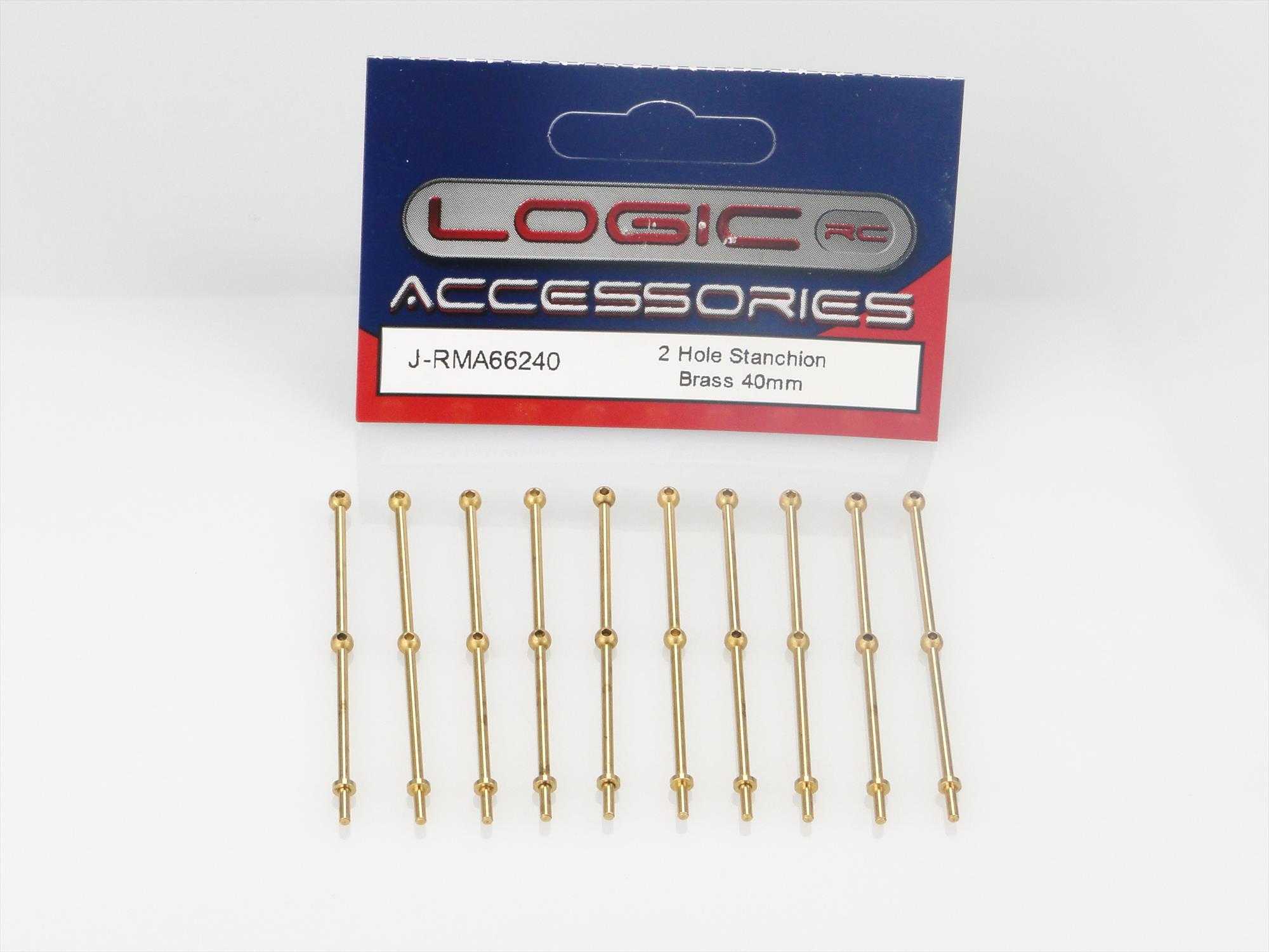 2 Hole Stanchion, Brass 40mm (Pk10)-4