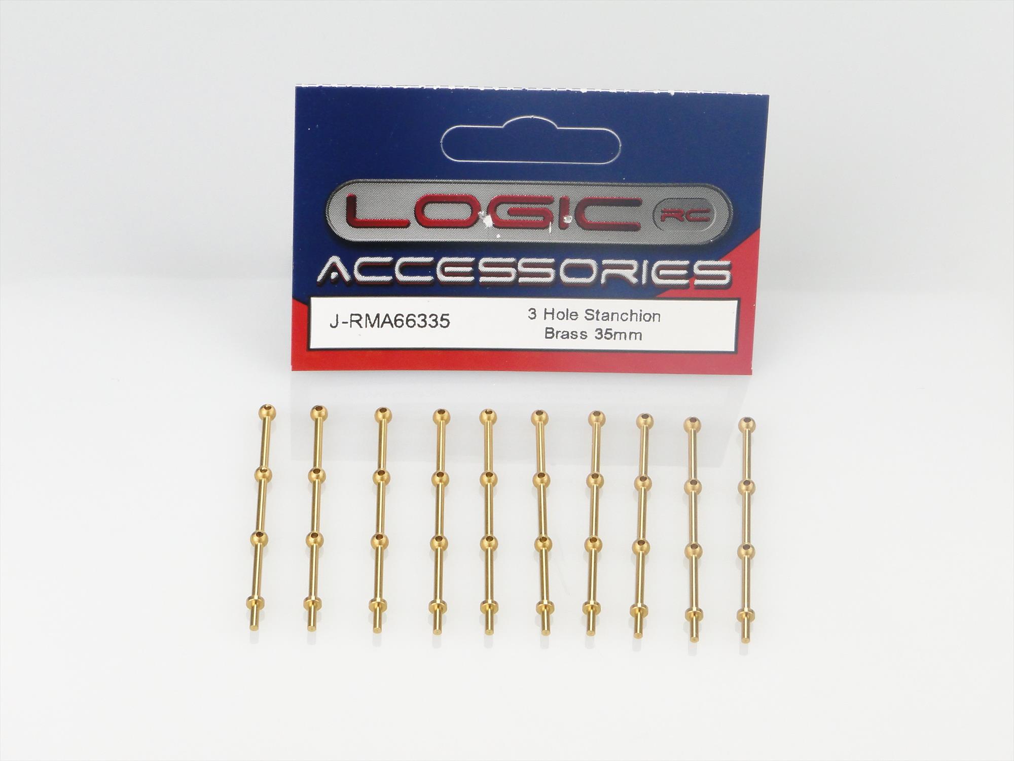 3 Hole Stanchion, Brass 20mm (Pk10)-4