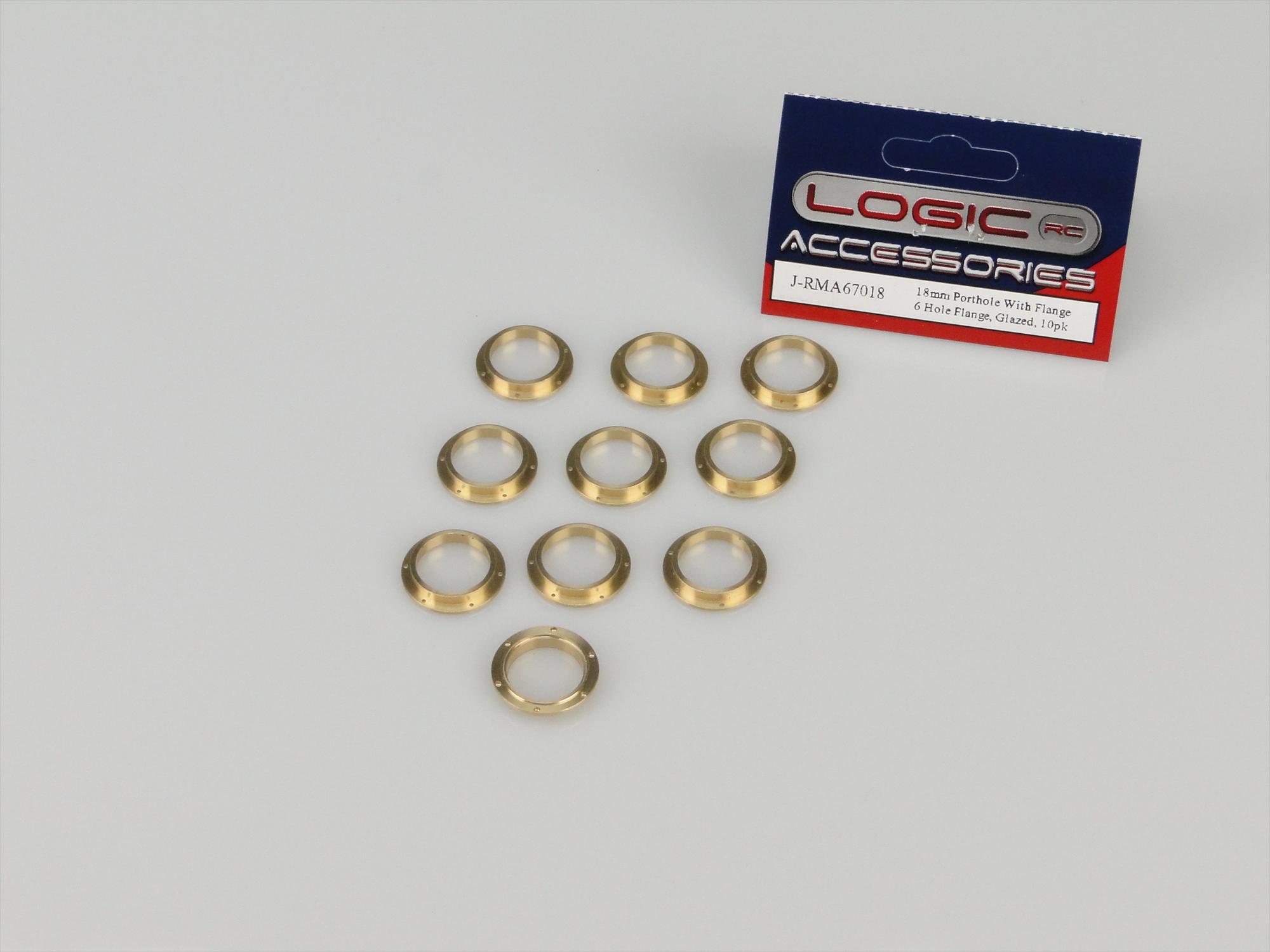 Porthole, 18mm, With 6 Hole Flange, Glazed, 10pk-3