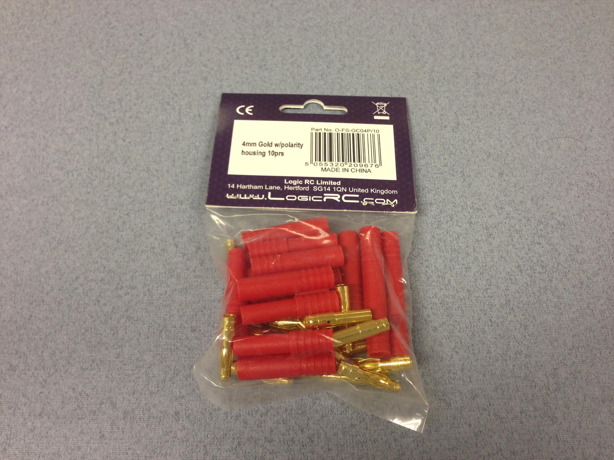 4.0mm Gold 10prs w/5 x polarity housing-4