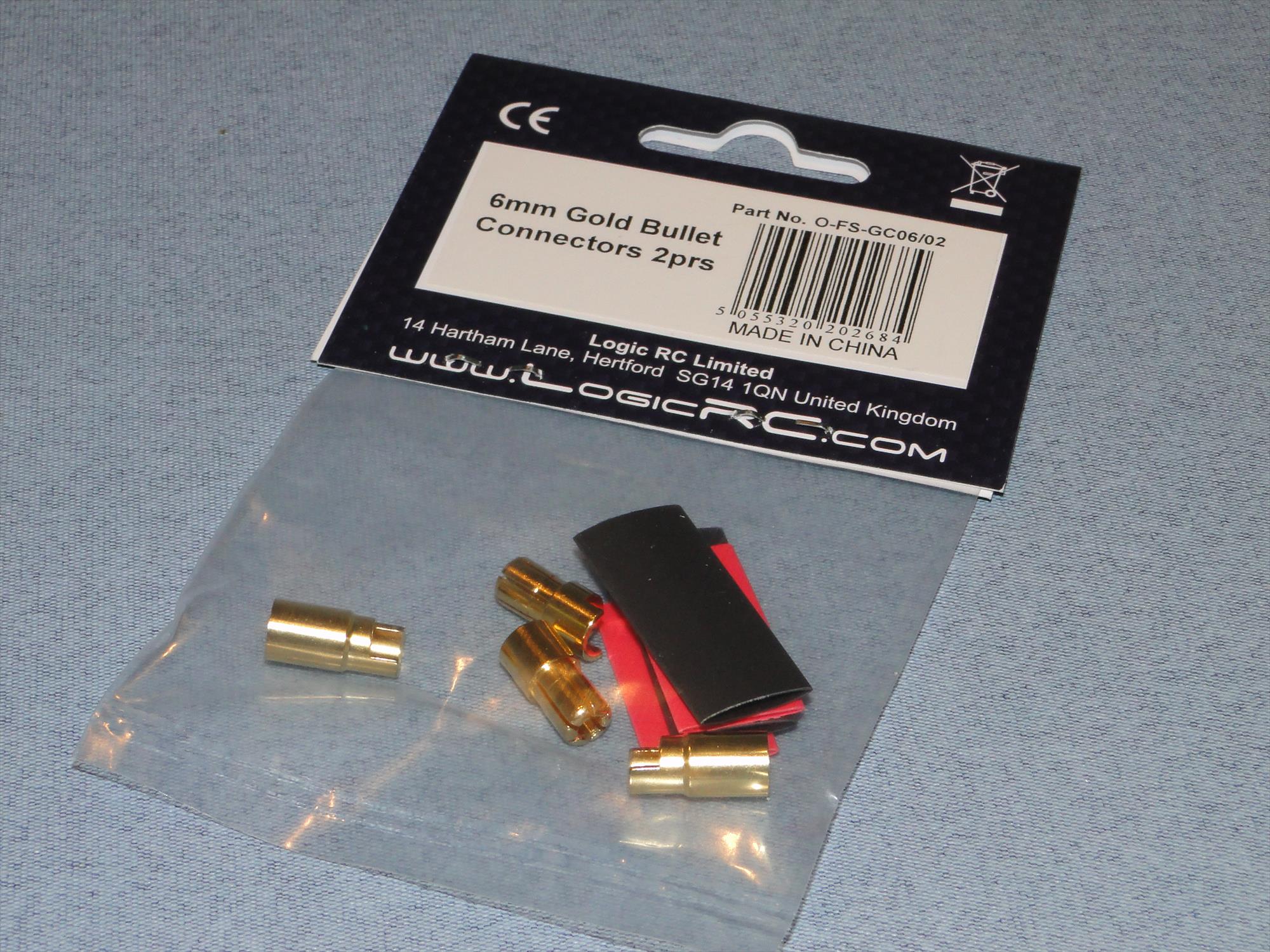 6.0mm Gold Bullet  Connectors  2prs-3