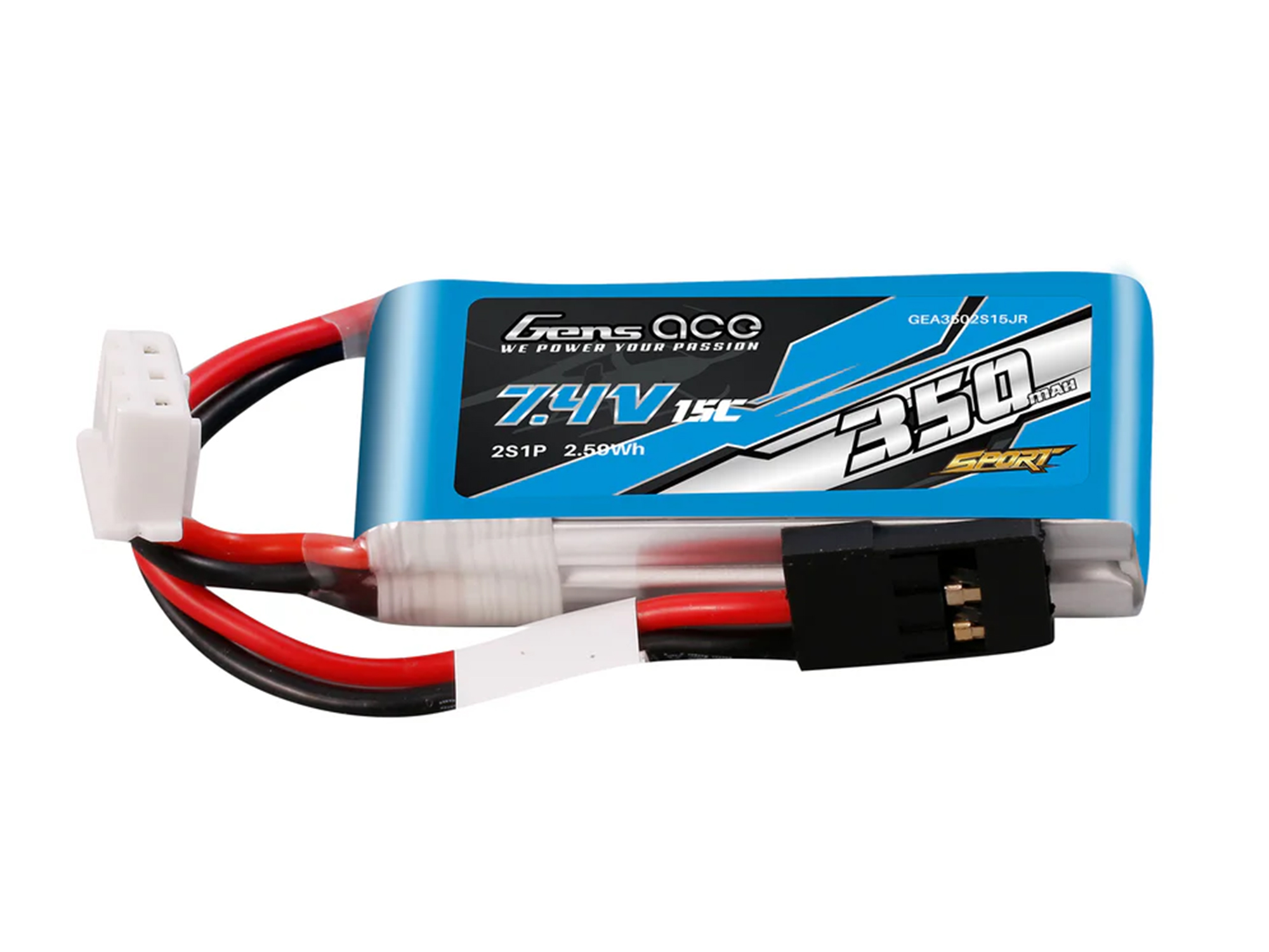 Li-Po Sport 2S 7.4V 350mAh 15C with JR-3