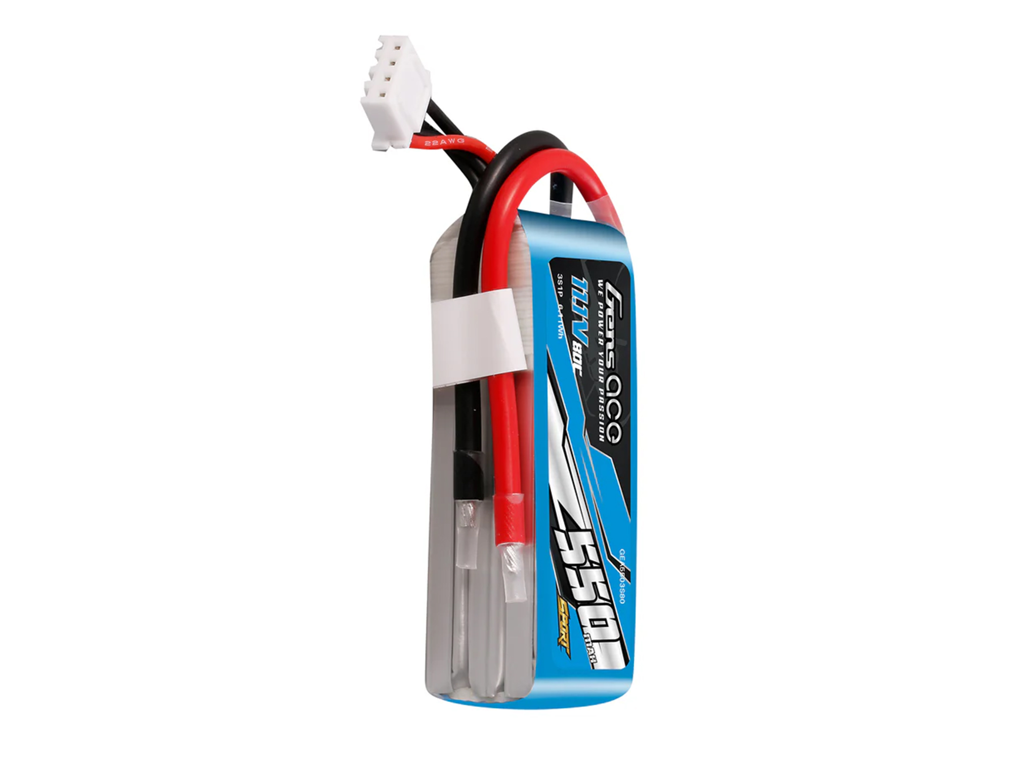 Li-Po Sport 3S 11.1V 550mAh 80C with No Plug-4