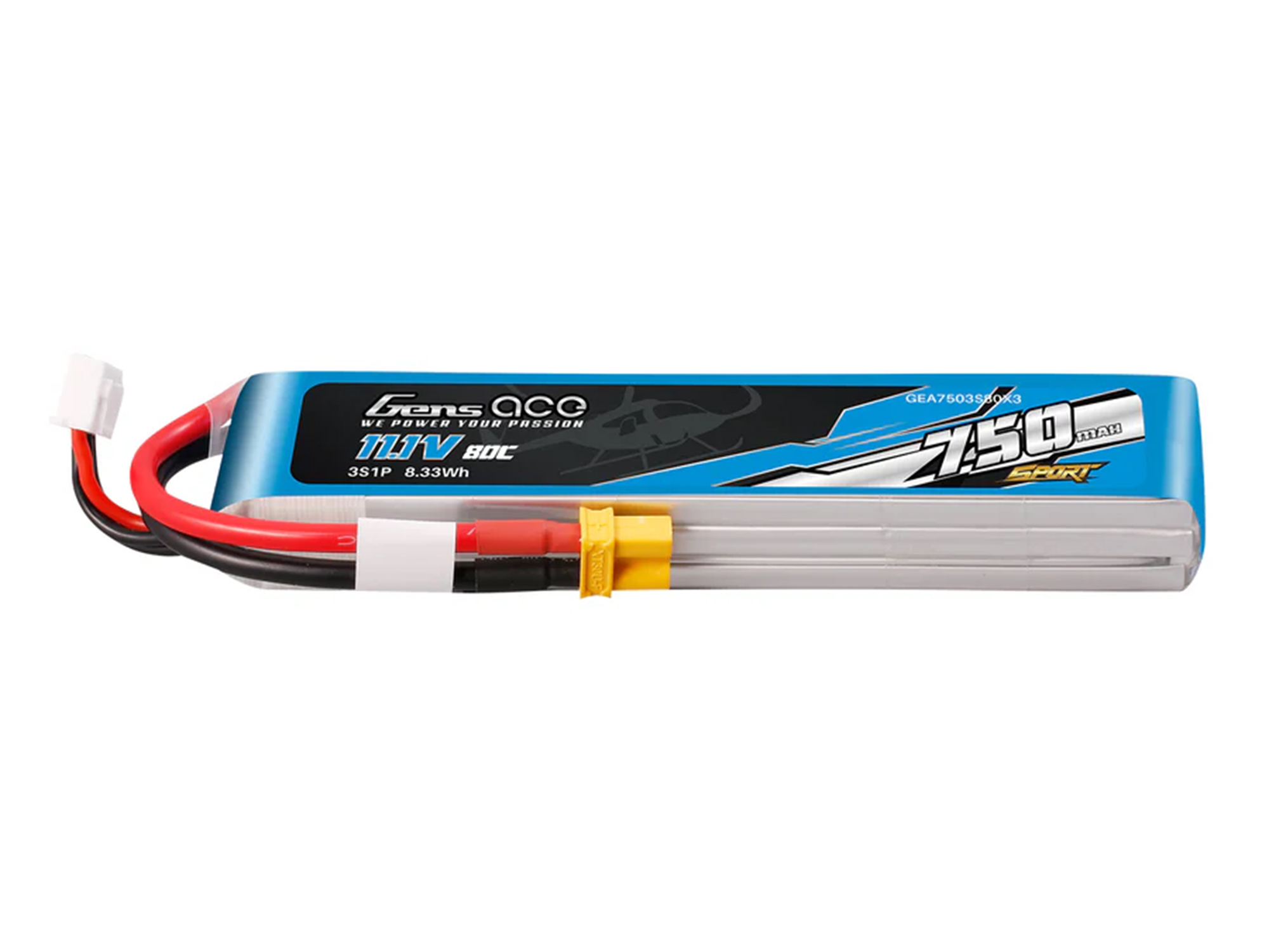 Li-Po Sport 3S 11.1V 750mAh 80C with XT30-3