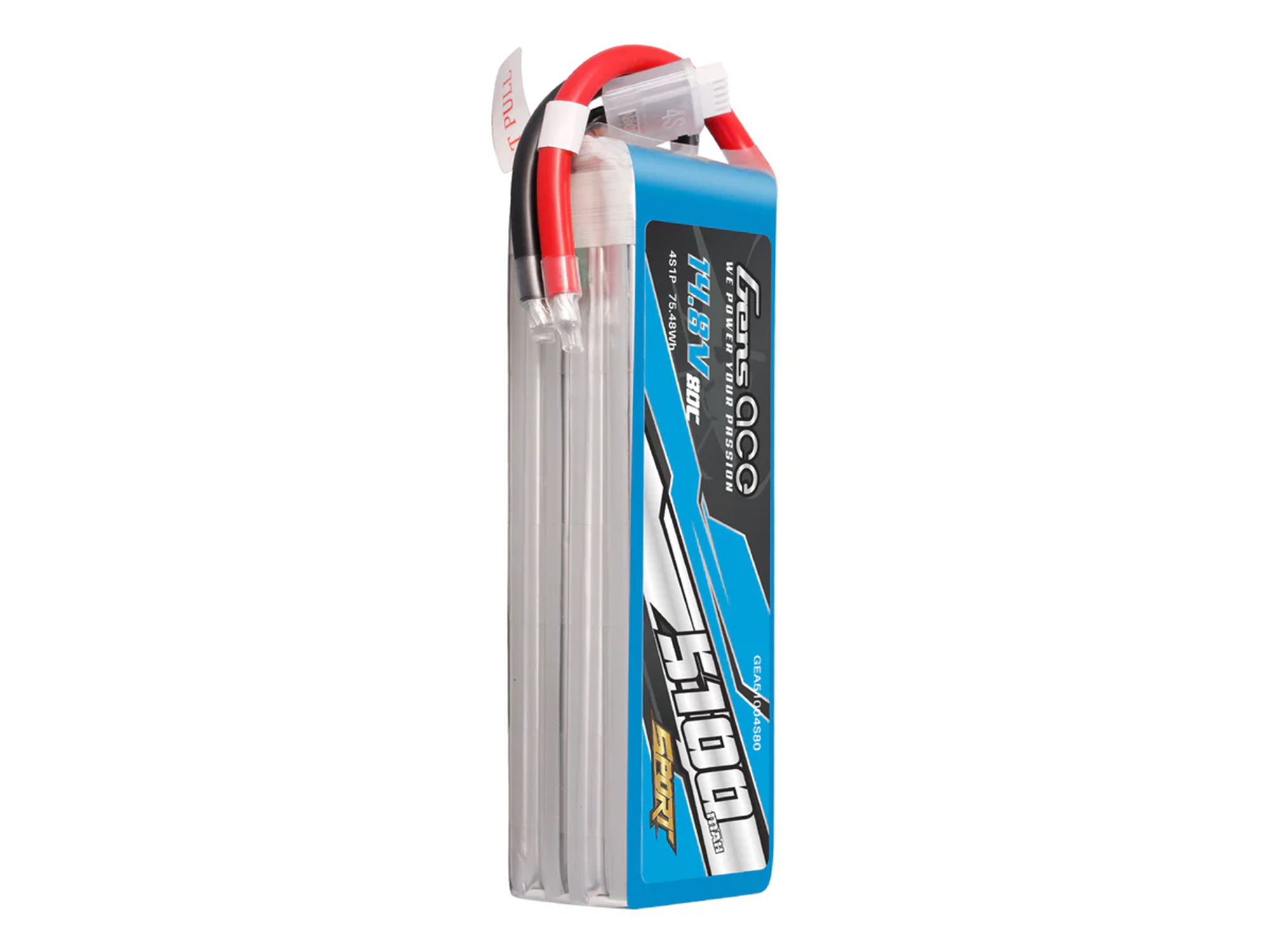 Li-Po Sport 4S 14.8V 5100mAh 80C with No Plug-4