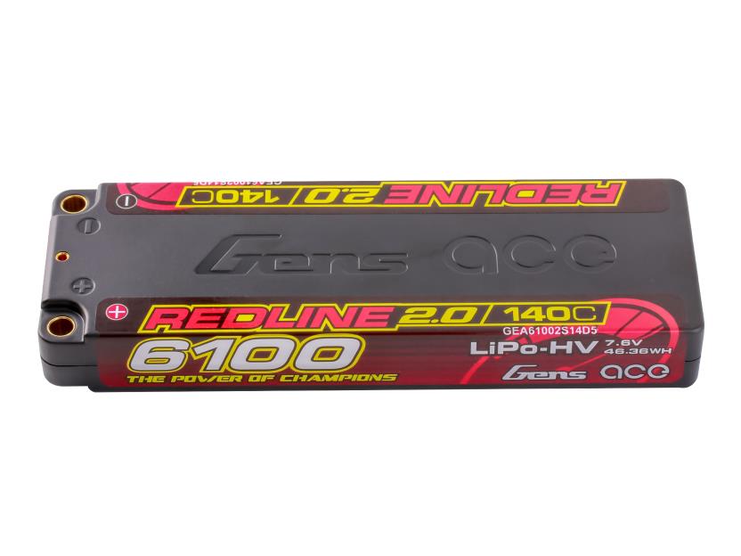 Li-Po HV Car Hard Case 2S1P 7.6V 6100mAh 140C RL2 with 5mm-3
