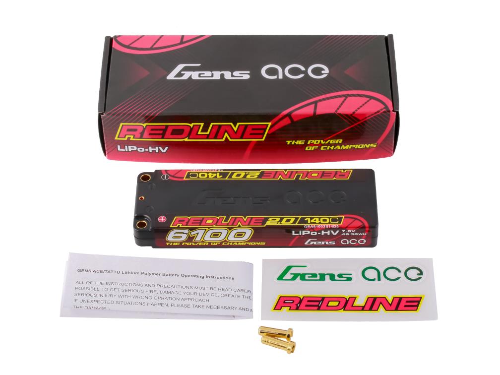 Li-Po HV Car Hard Case 2S1P 7.6V 6100mAh 140C RL2 with 5mm-5
