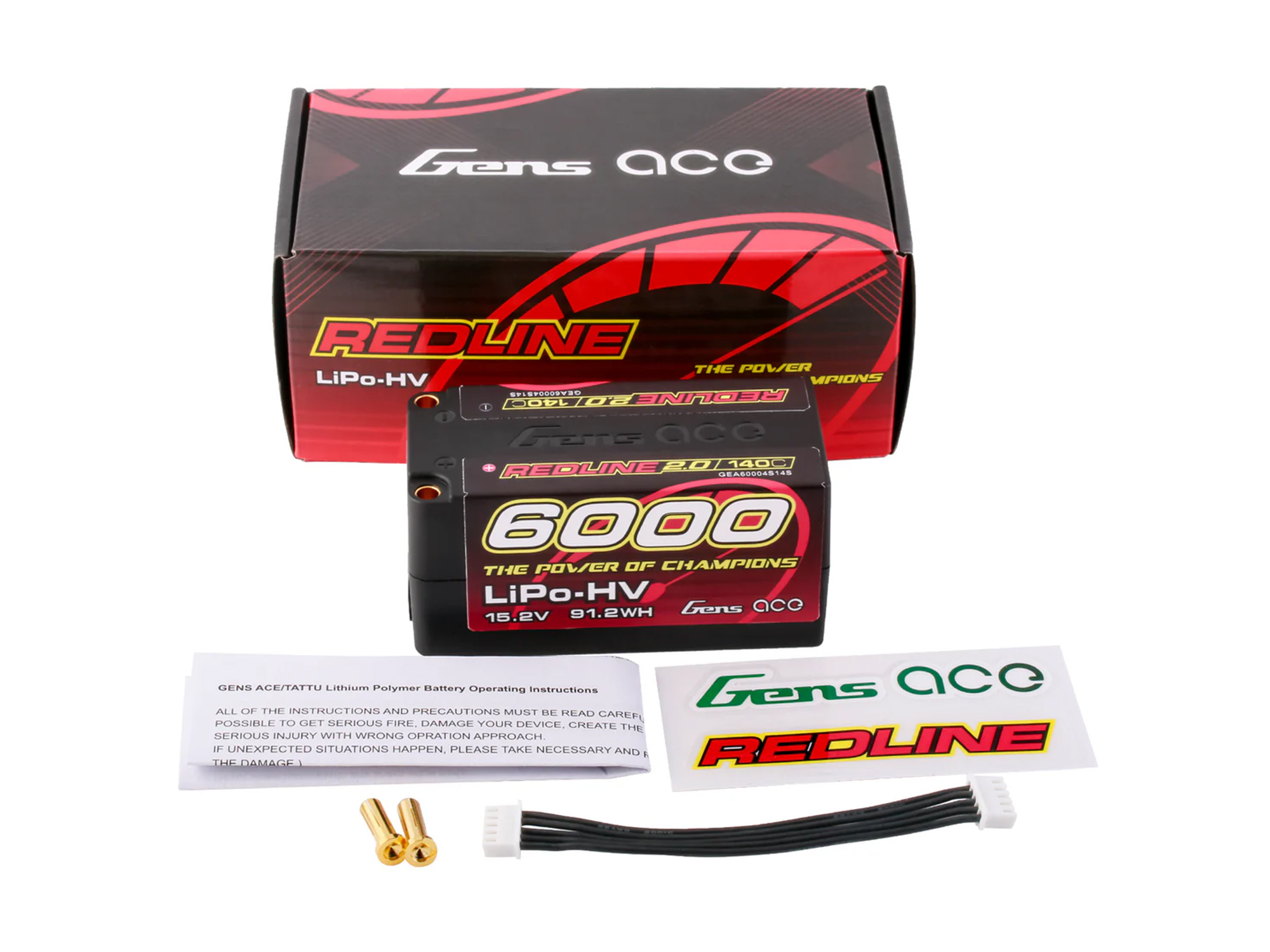 Li-Po HV Car Hard Case 4S2P 15.2V 6000mAh 140C RL2 with 5mm-5