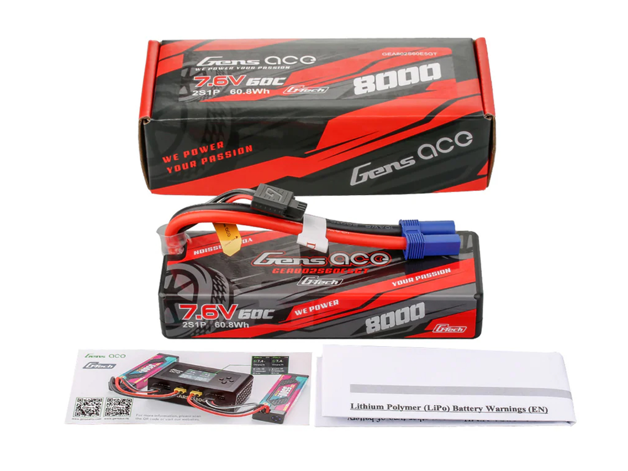 Li-Po Hard Case G-Tech  2S 7.4V 8000mah 60C with EC5 (Promot-5