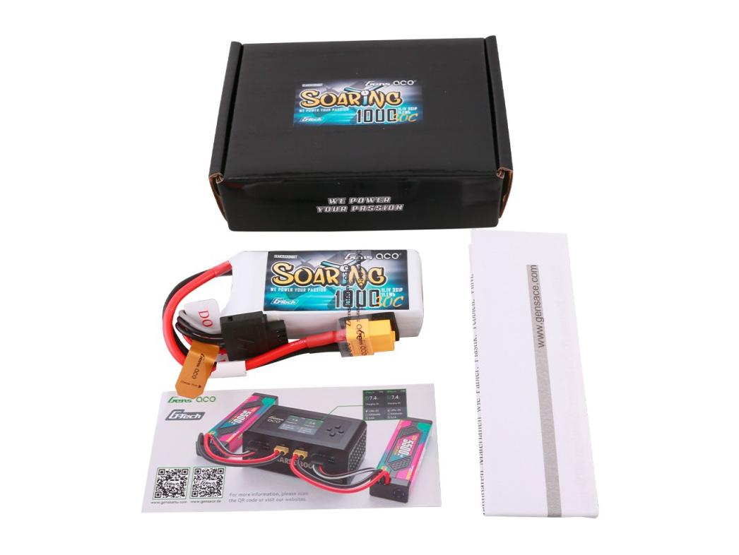 Li-Po G-Tech 3S 11.1V 1000mAh 30C Soaring with XT60-5