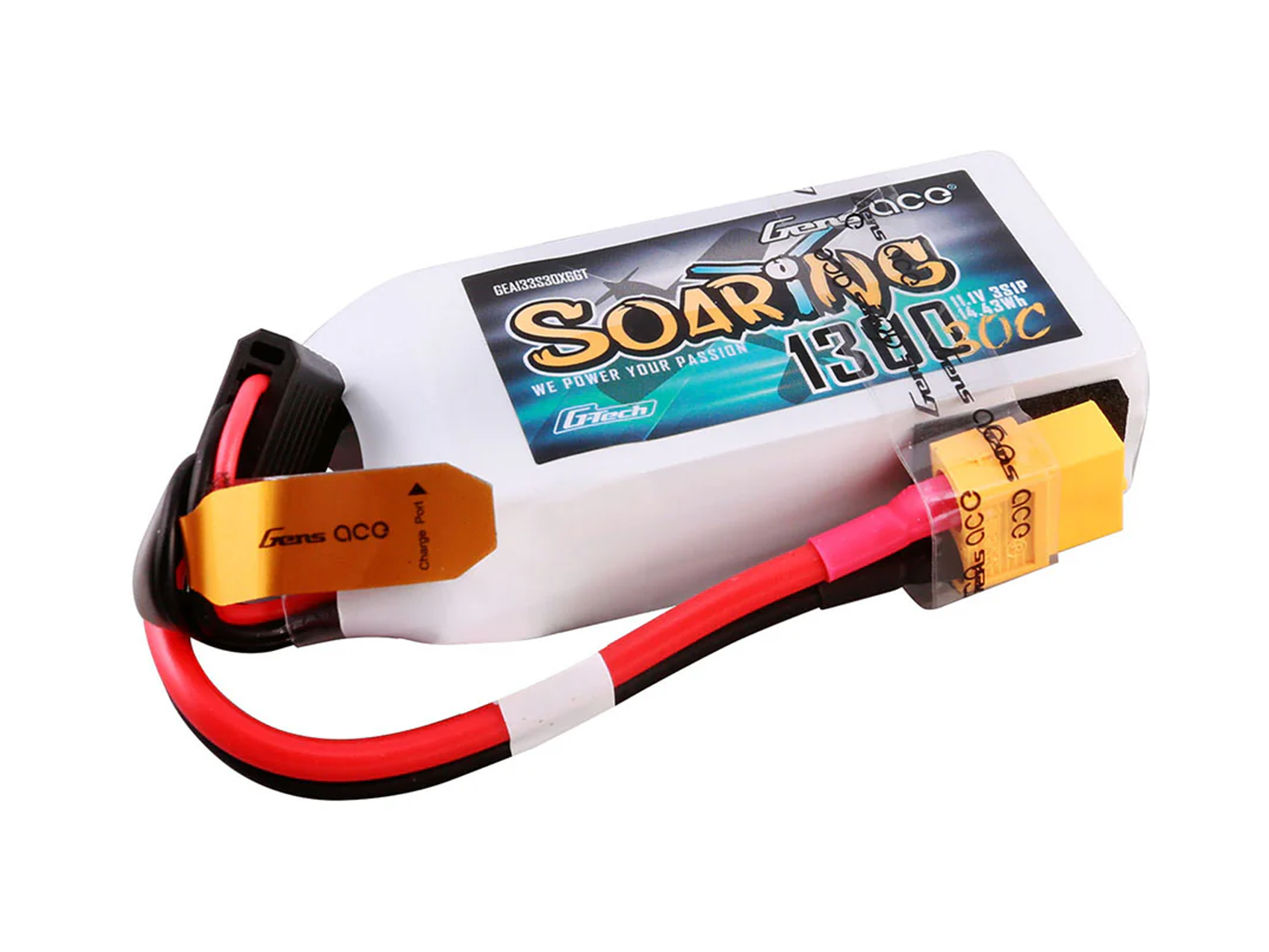 Li-Po G-Tech 3S 11.1V 1300mAh 60C Soaring with XT60