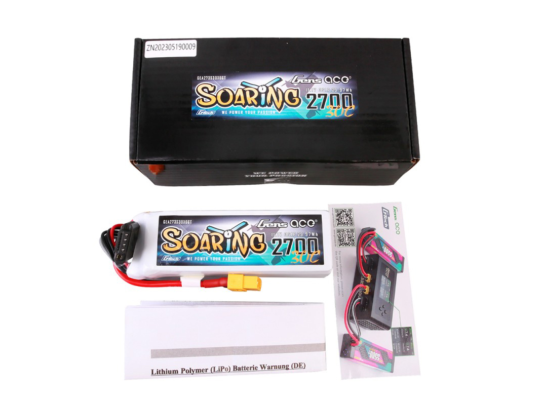 Li-Po G-Tech 3S 11.1V 2700mAh 30C Soaring with XT60-5