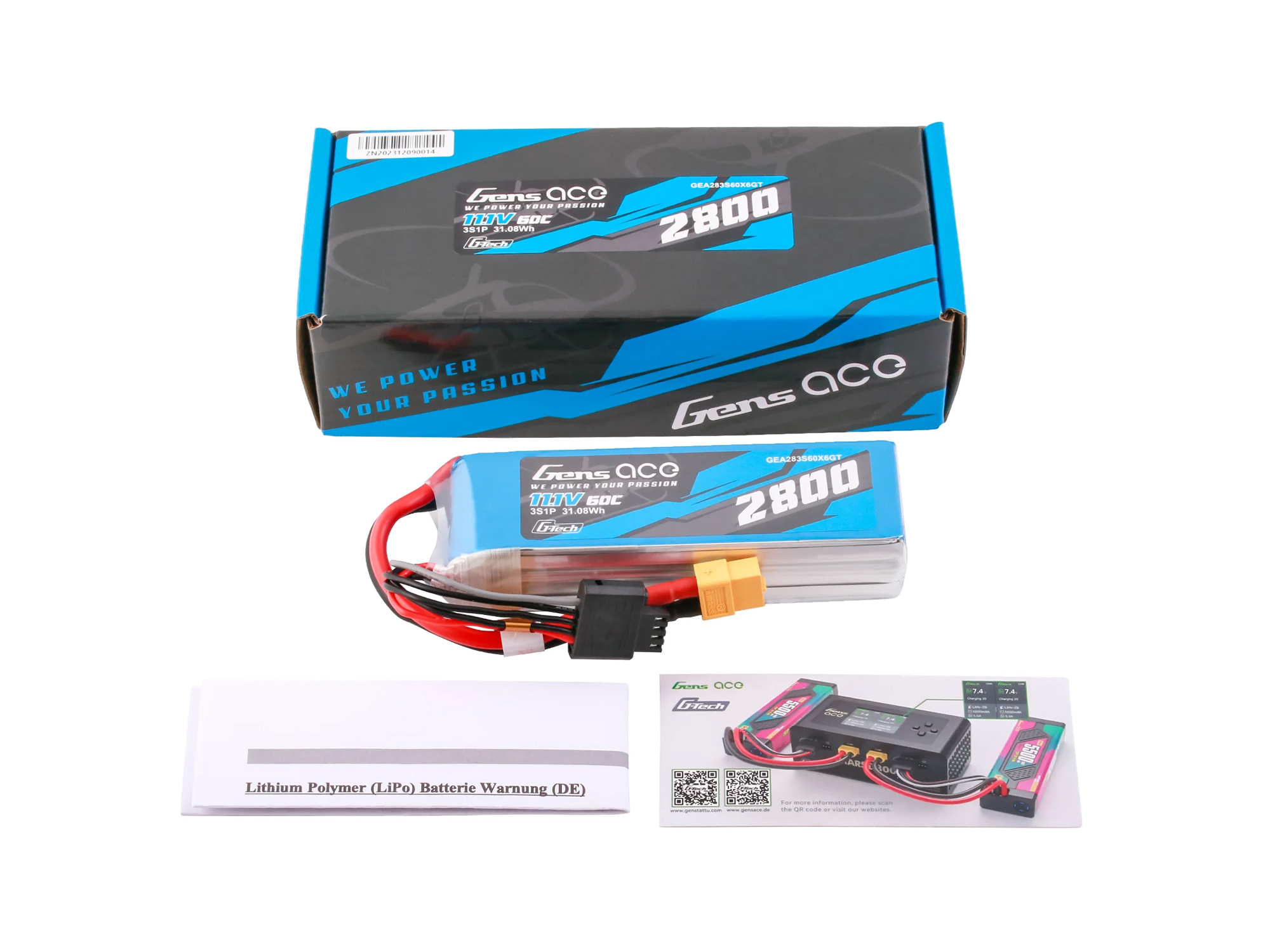 Li-Po G-Tech 3S 11.1V 2800mAh 60C with XT60-5