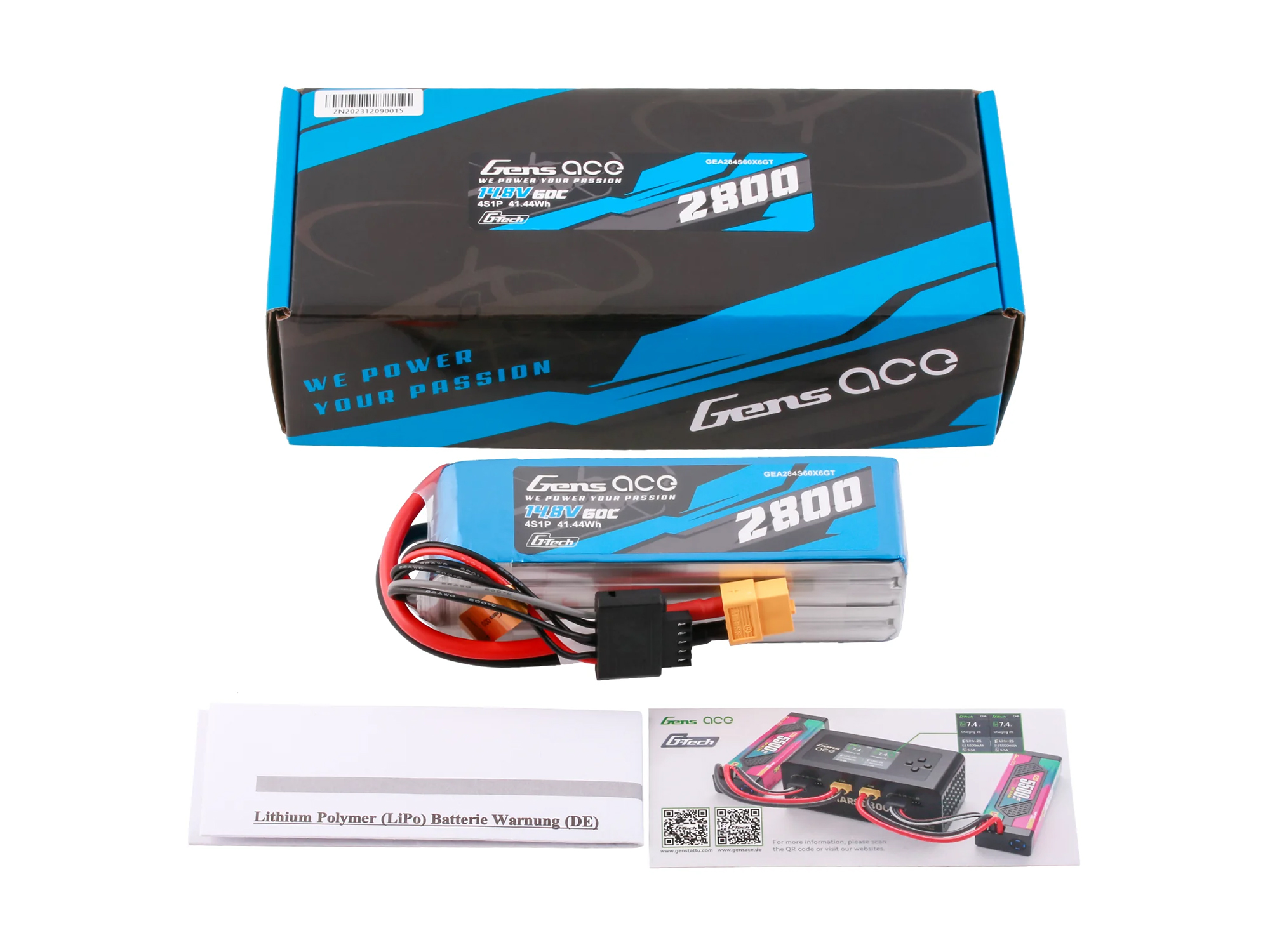 Li-Po G-Tech 4S 14.8V 2800mAh 60C with XT60-5