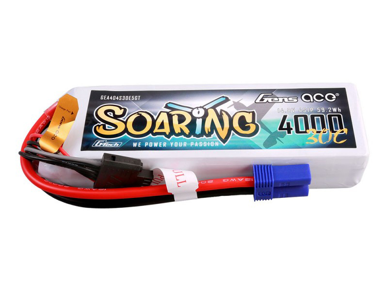 Li-Po G-Tech 4S 14.8V 4000mAh 30C Soaring with EC5-3