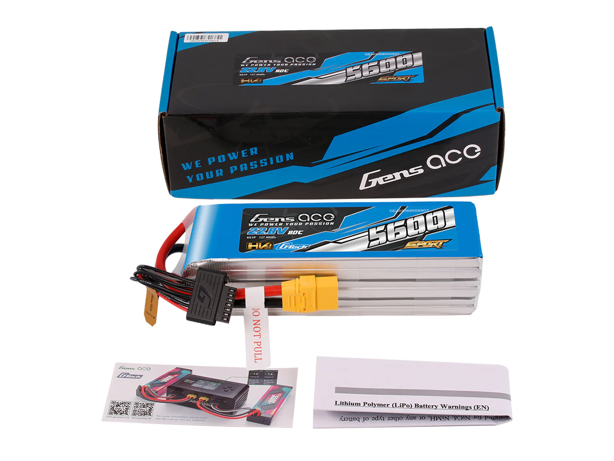 Li-Po G-Tech SPORT HV 6S 22.2V 5600mAh 80C with XT90-5