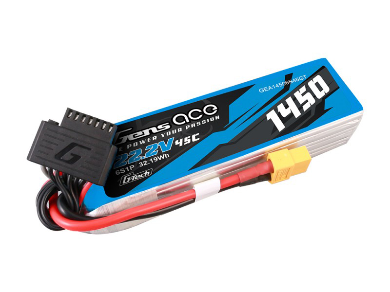 Li-Po G-Tech 6S 22.2V 1450mAh 45C with XT60-3
