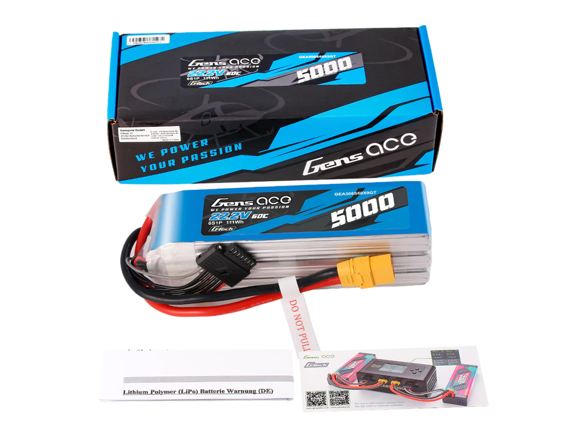Li-Po G-Tech 6S 22.2V 5000mAh 60C with XT90-5