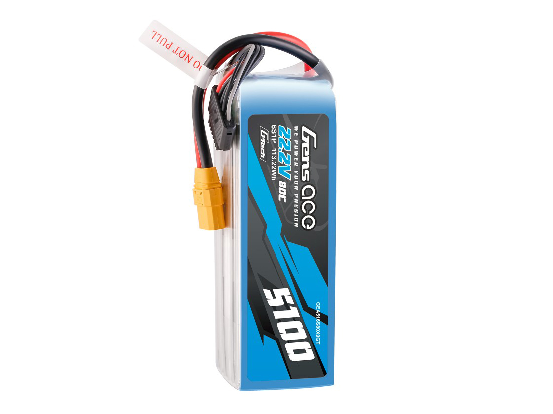 Li-Po G-Tech 6S 22.2V 5100mAh 80C with XT90-4