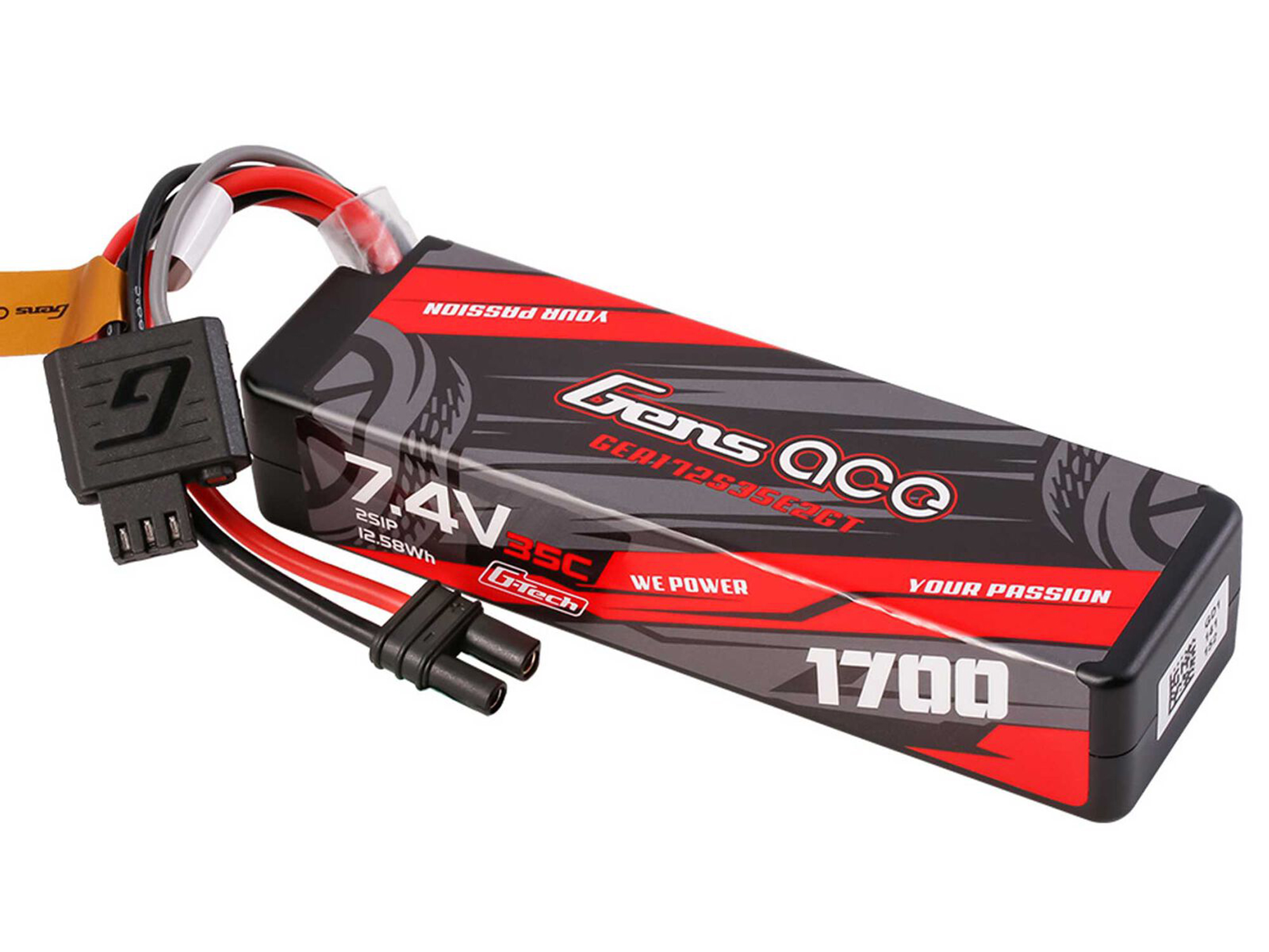 Li-Po G-Tech 2S 7.4V 1700mAh 35C Hard Case with EC2 (GROM)