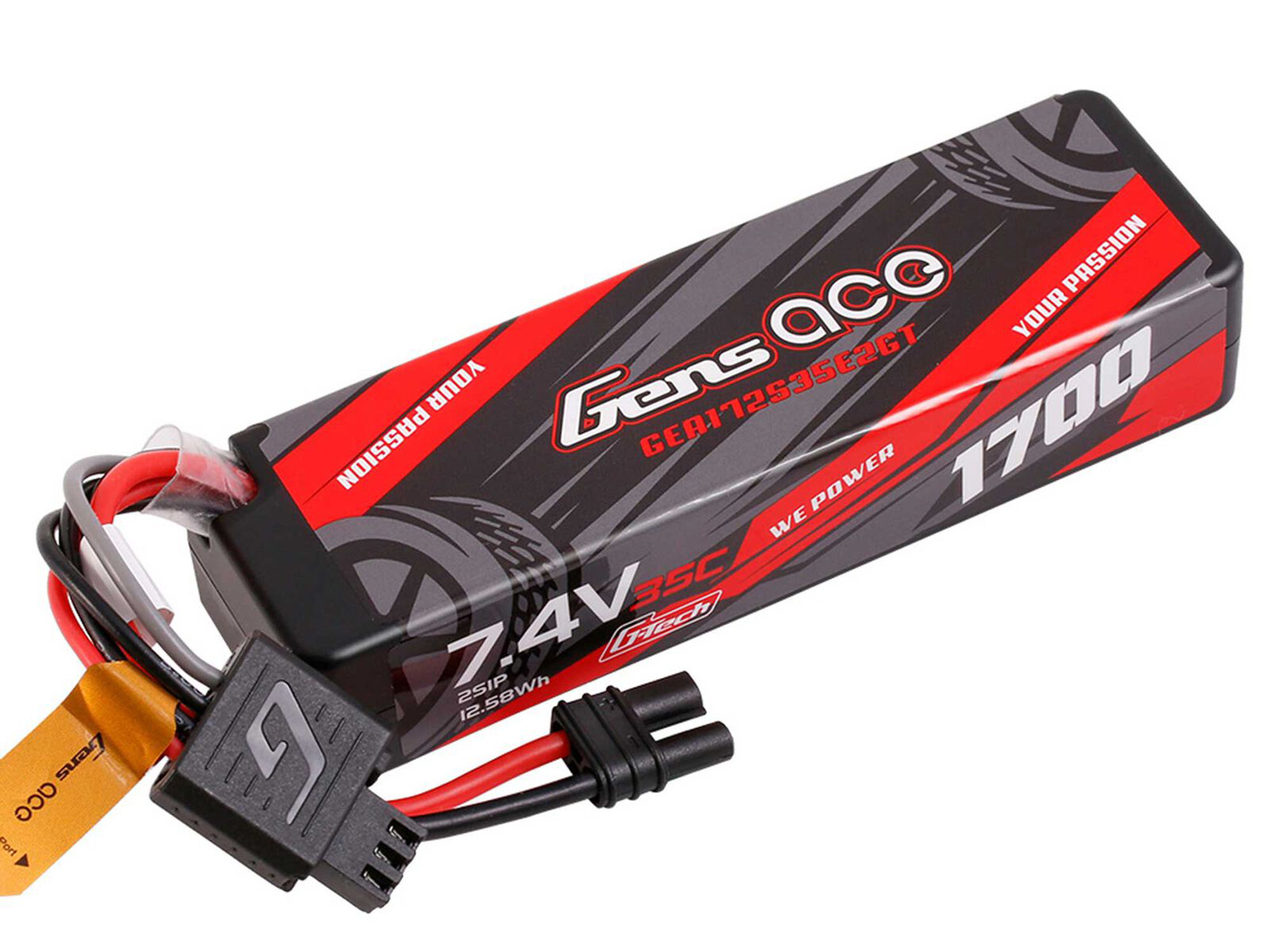 Li-Po G-Tech 2S 7.4V 1700mAh 35C Hard Case with EC2 (GROM)-3