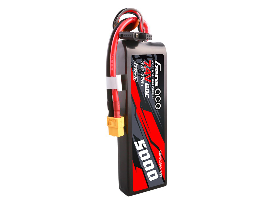 Gens Ace LiPo G-Tech Car 2S 7.4V 5000mah 60C with XT60-5