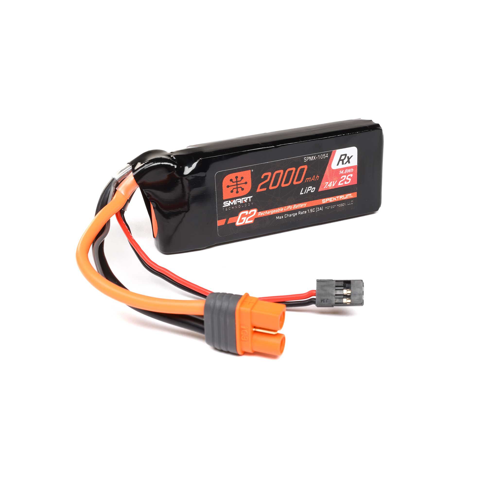 7.4V 2000mAh 2S 15C Smart G2 Receiver LiPo Battery: IC3-3