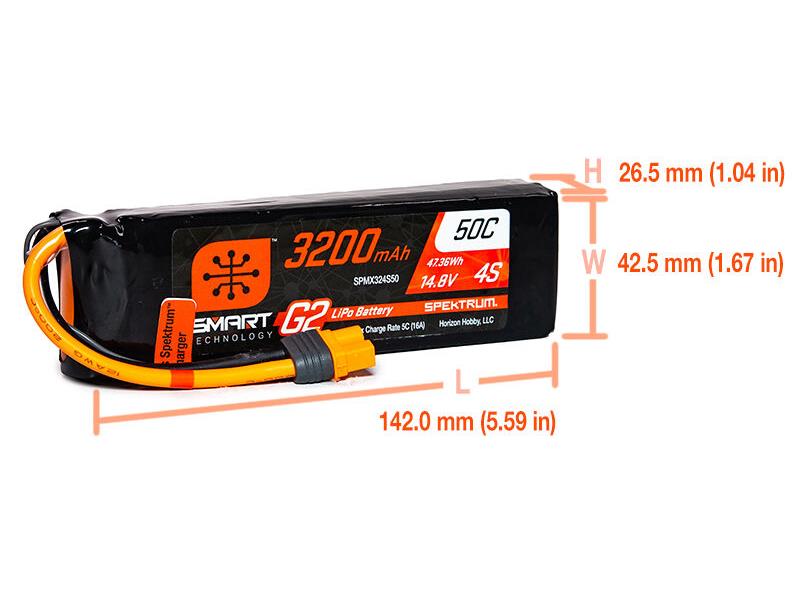 3200mAh 4S 14.8V SMART G2 50C IC3-2