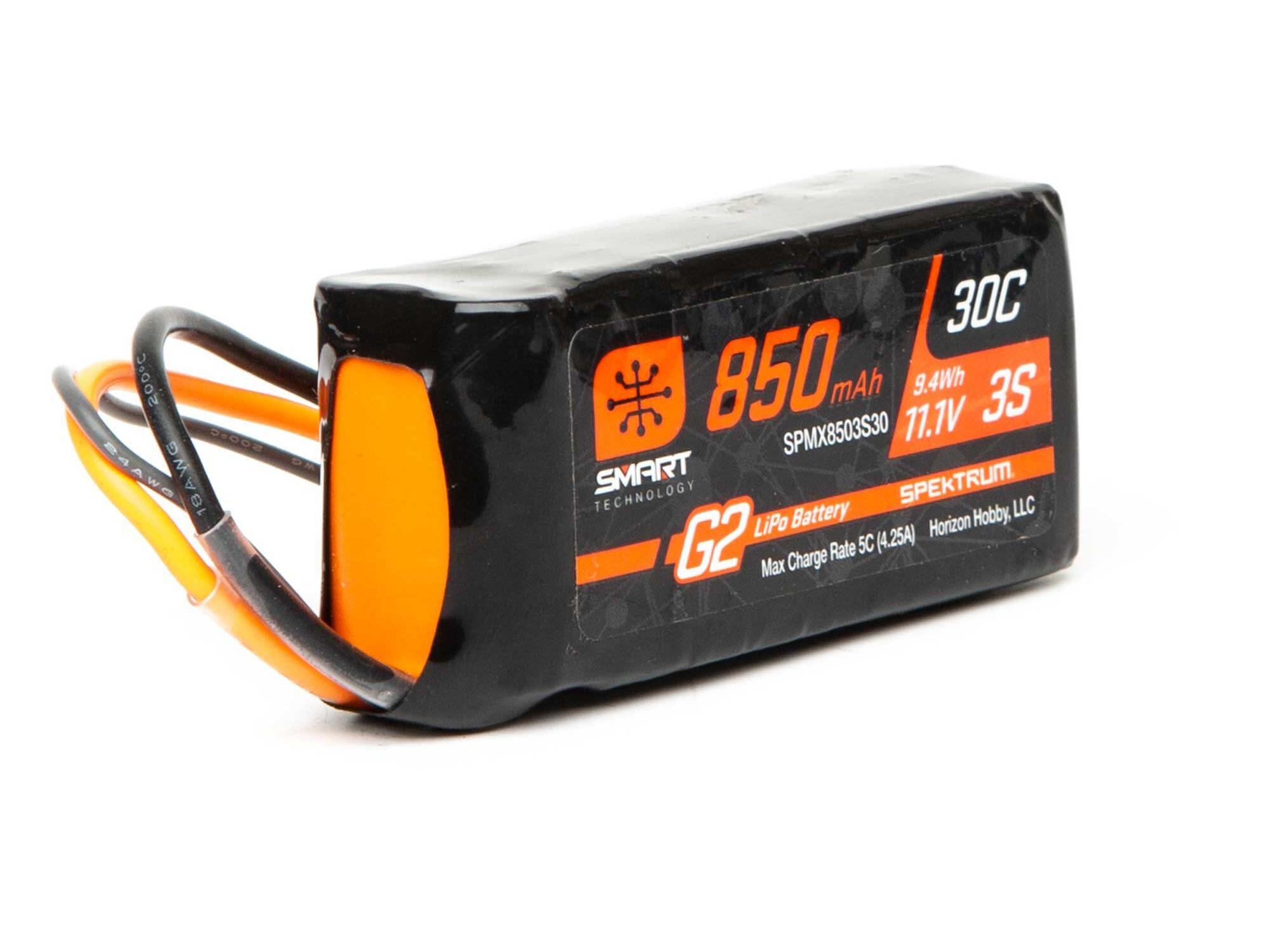 11.1V 850mAh 3S 30C Smart LiPo Battery G2: IC2-2