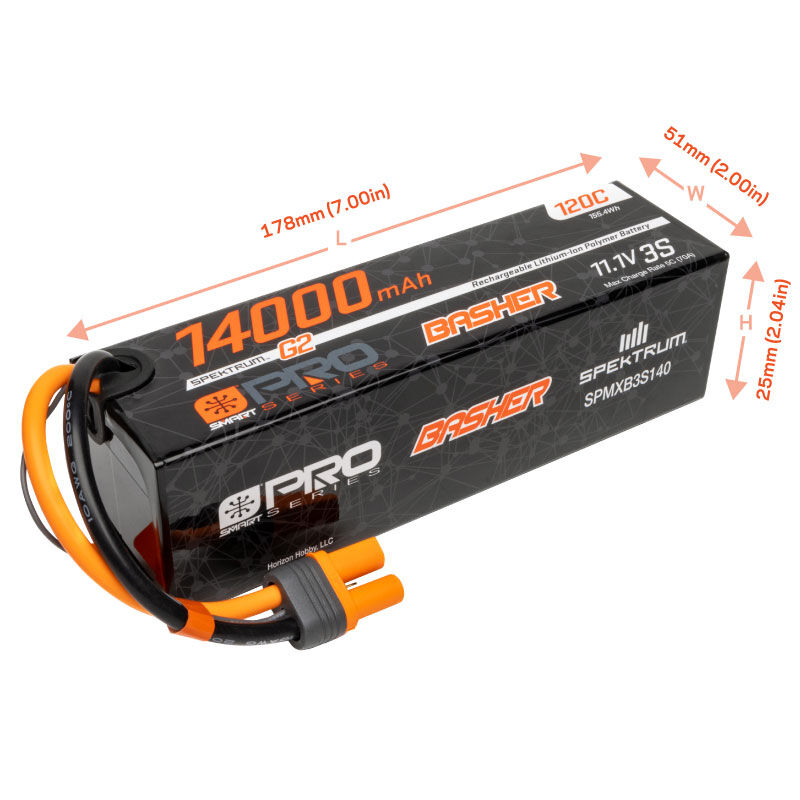 11.1V 14000mAh 3S 120C Smart G2 Pro Basher LiPo: IC5-3