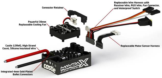 Mamba X, Sensored, 25.2V WP Esc & 1406-3800kV Combo(Crawler)-4