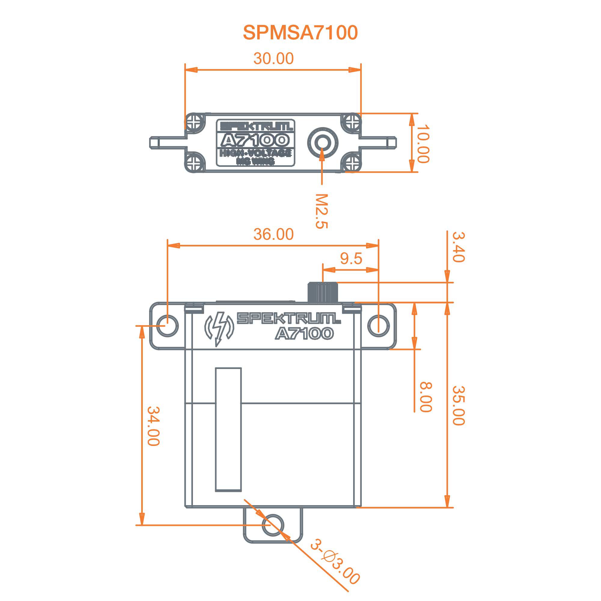 A7100 MT/MS Metal Gear HV Wing Servo-3