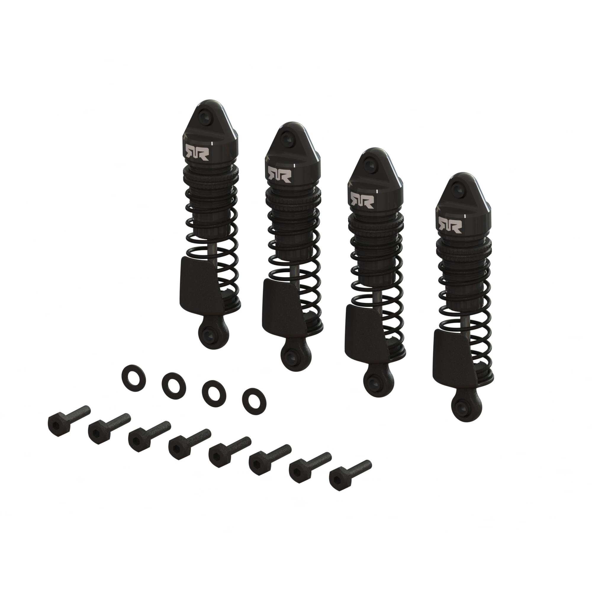 Aluminum Shock Set, 58mm Length, 1000 cSt Oil (4), Black: GR