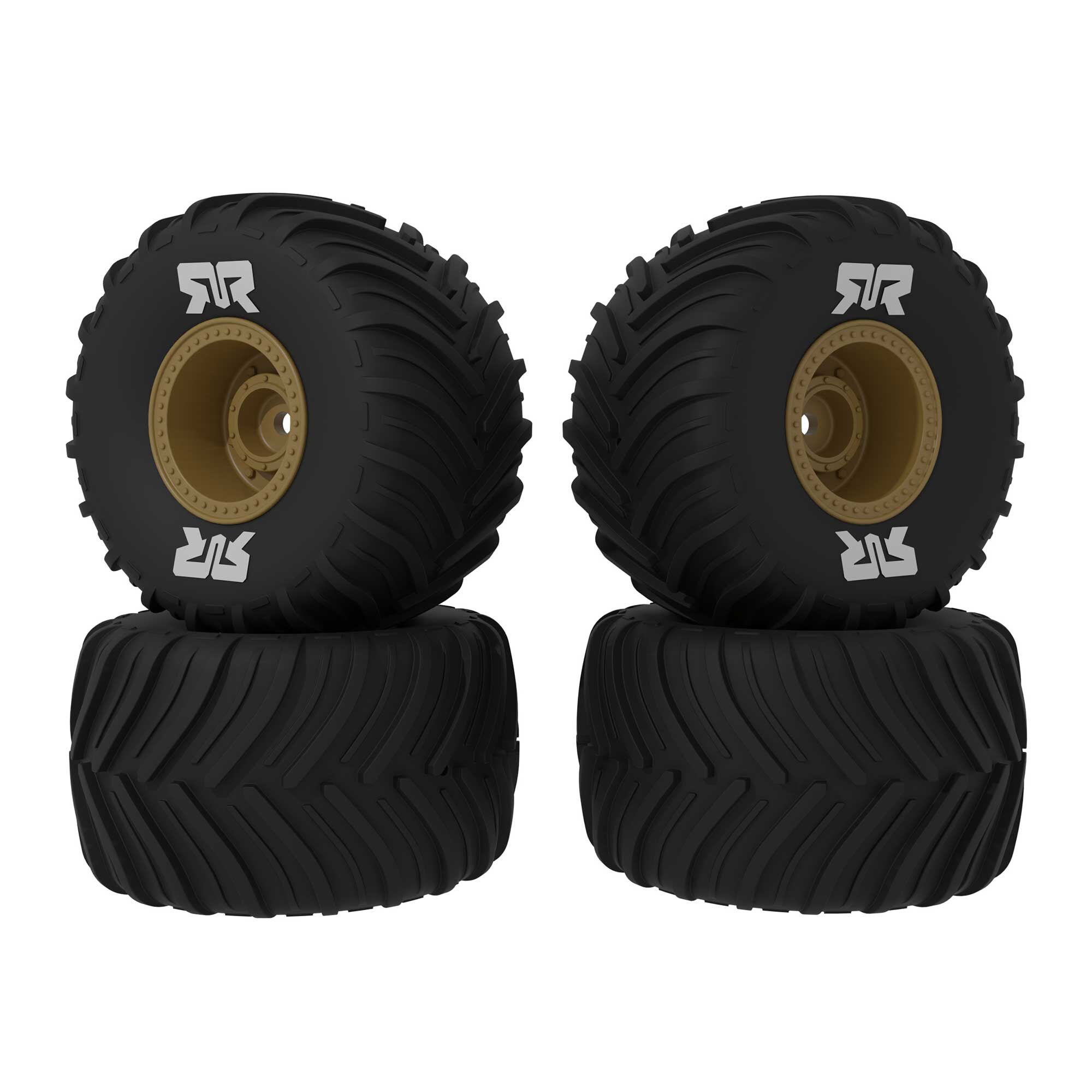 dBoots Chevron MT Tire Set Glued, Bronze (2 Pairs): GROM