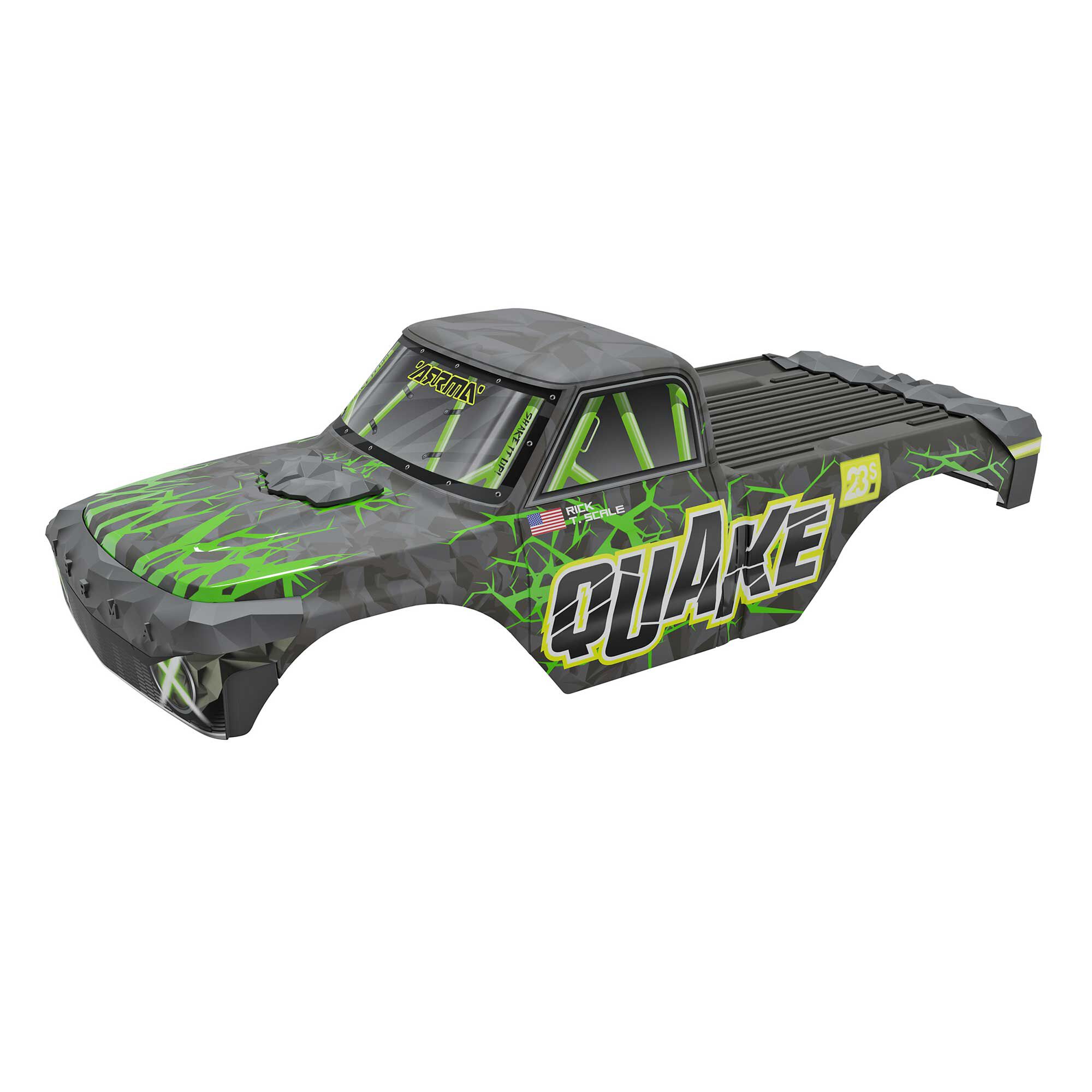 QUAKE Painted Decaled Trimmed Body Set, Green