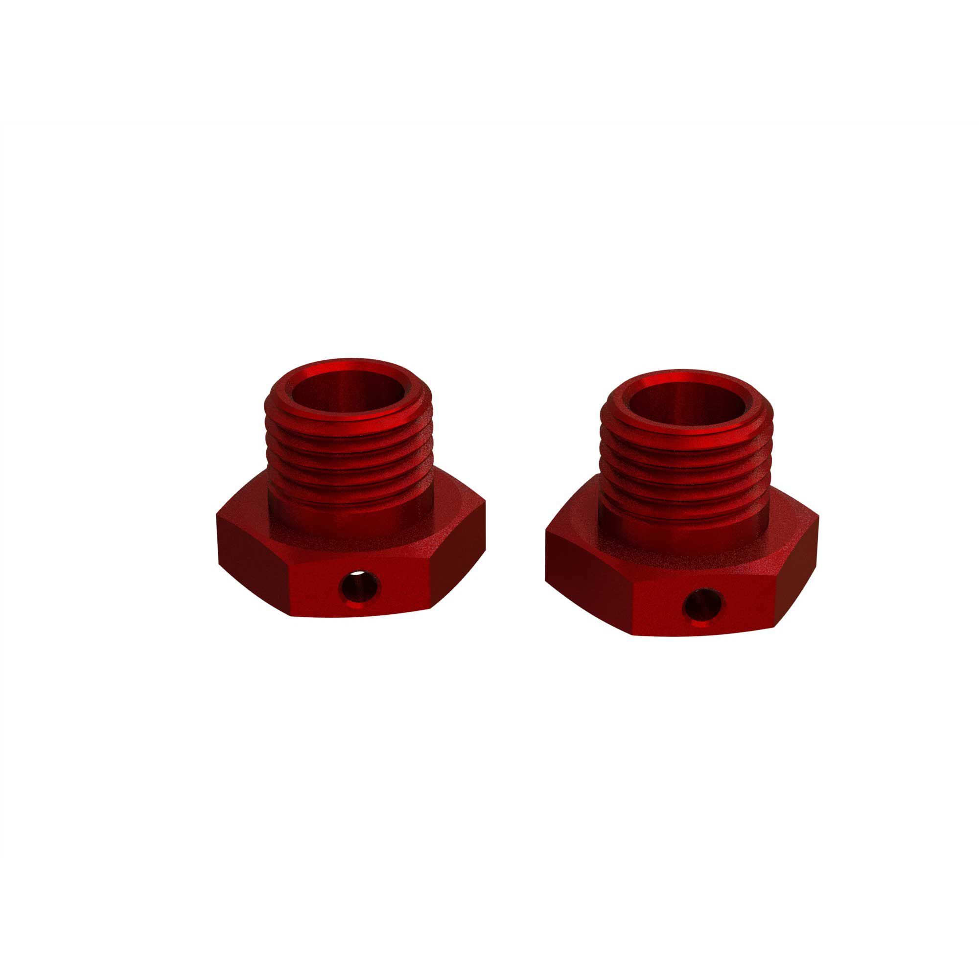 Aluminum Wheel Hex 17mm 14.6mm Thick Red (2)-2