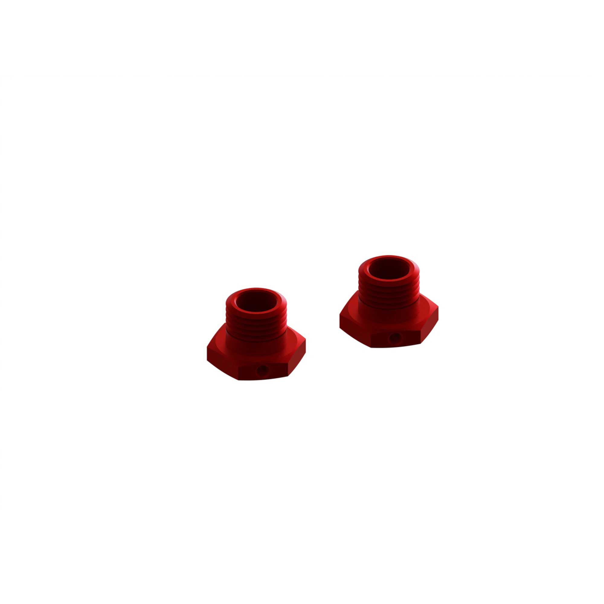 Aluminum Wheel Hex 17mm 14.6mm Thick Red (2)-3