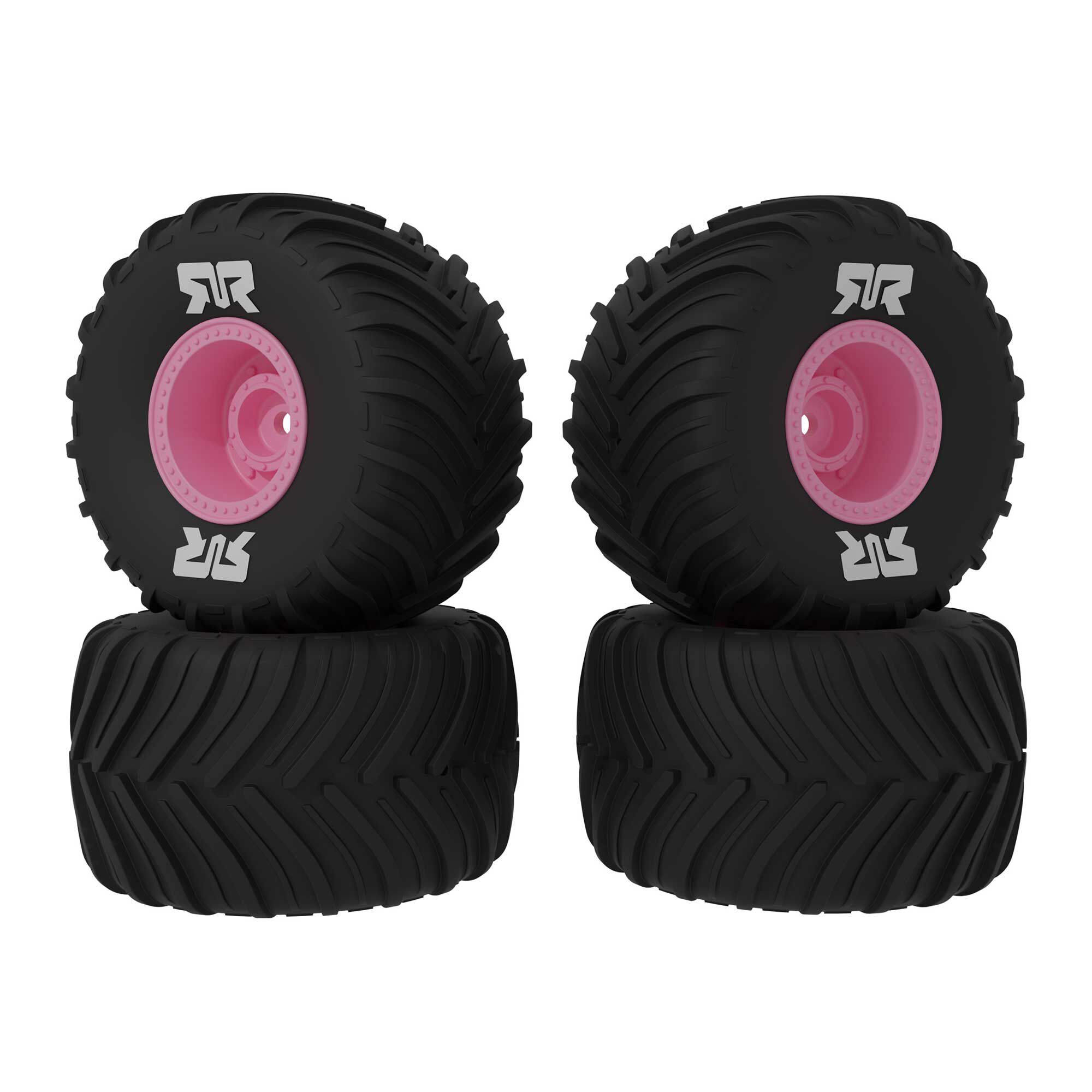dBoots Chevron MT Tire Set Glued, Pink (2): GROM