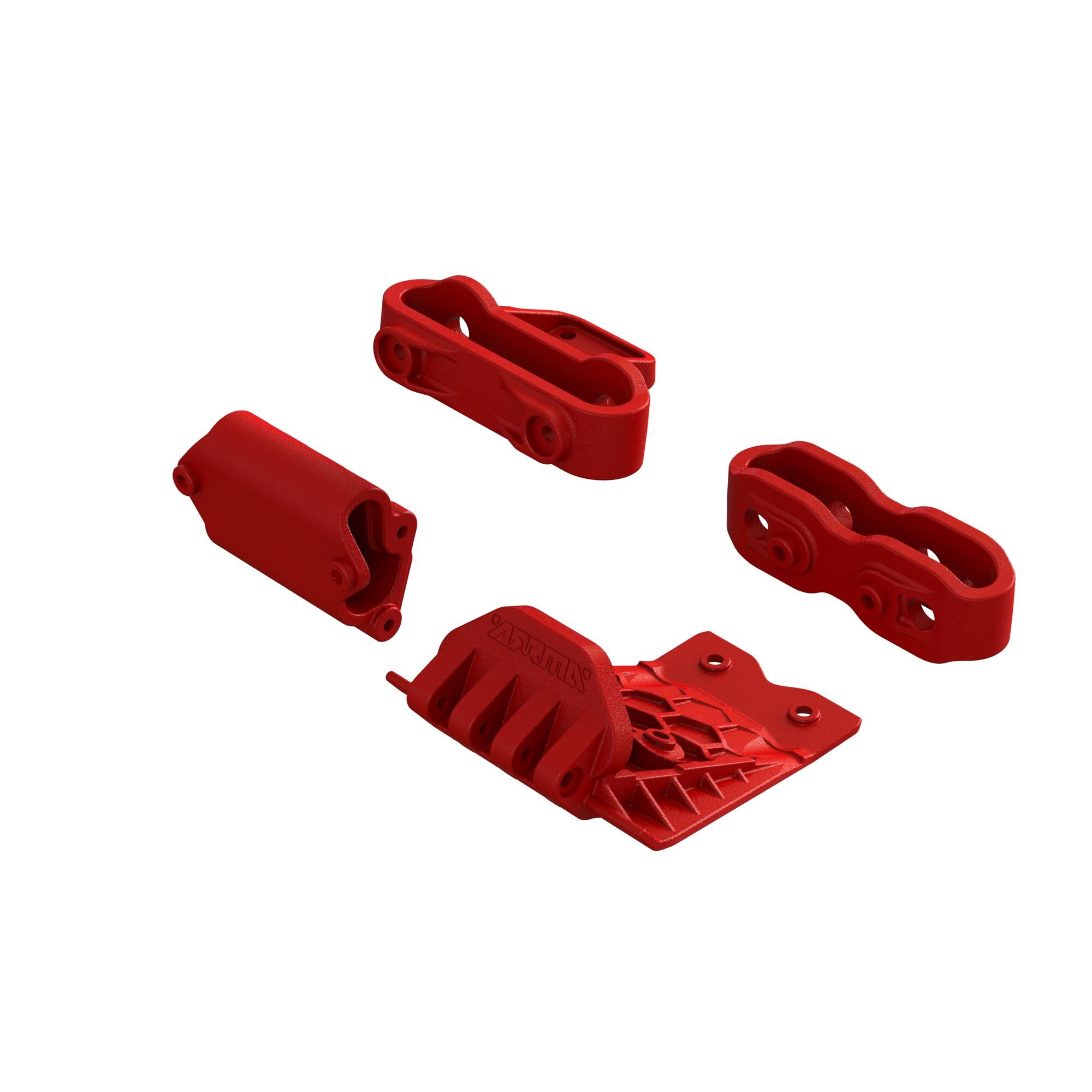 Lower Skid And Bumper Mount Set - Red-1