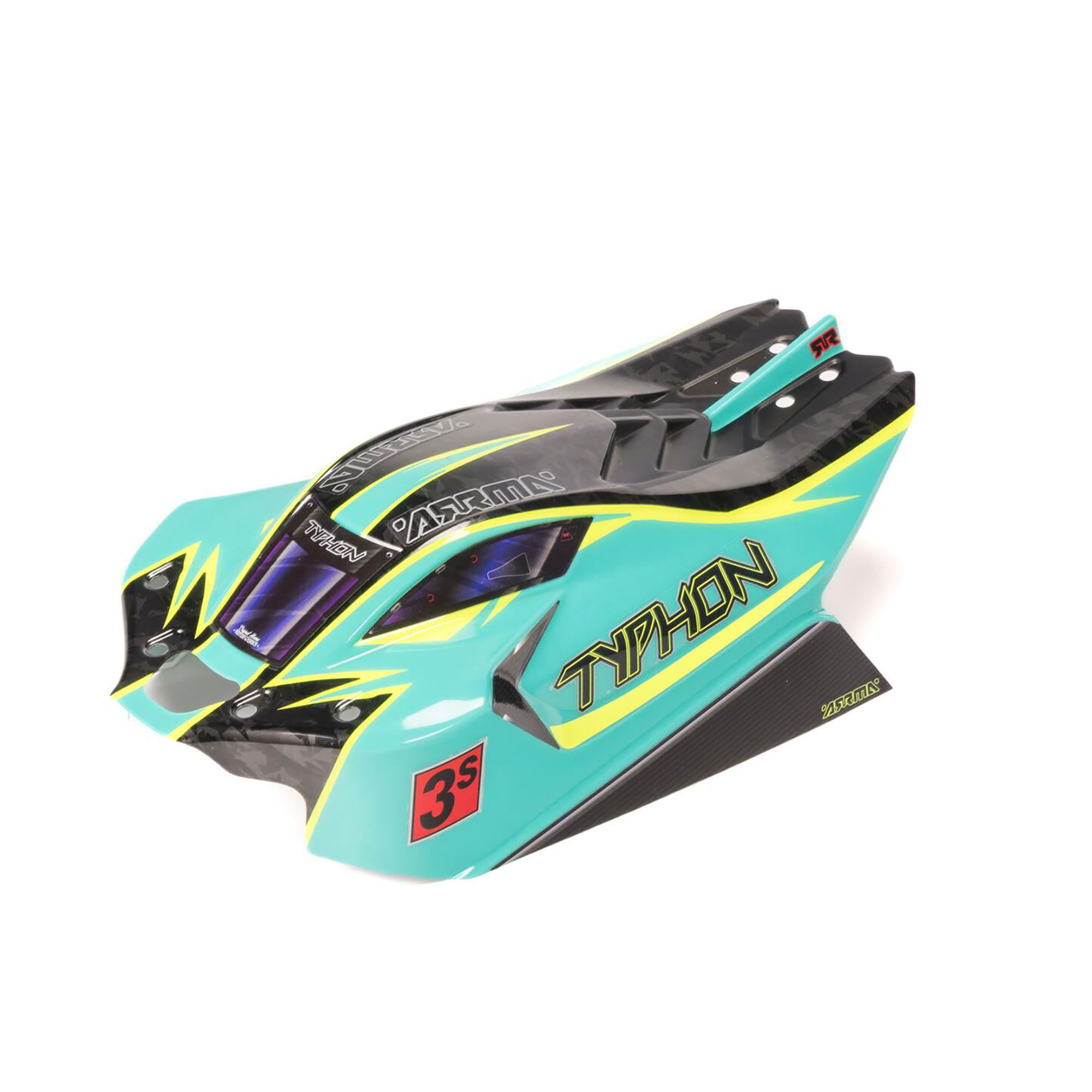 1/8 Clipless Painted Decaled Body, Green/Yellow: TYPHON 4X4