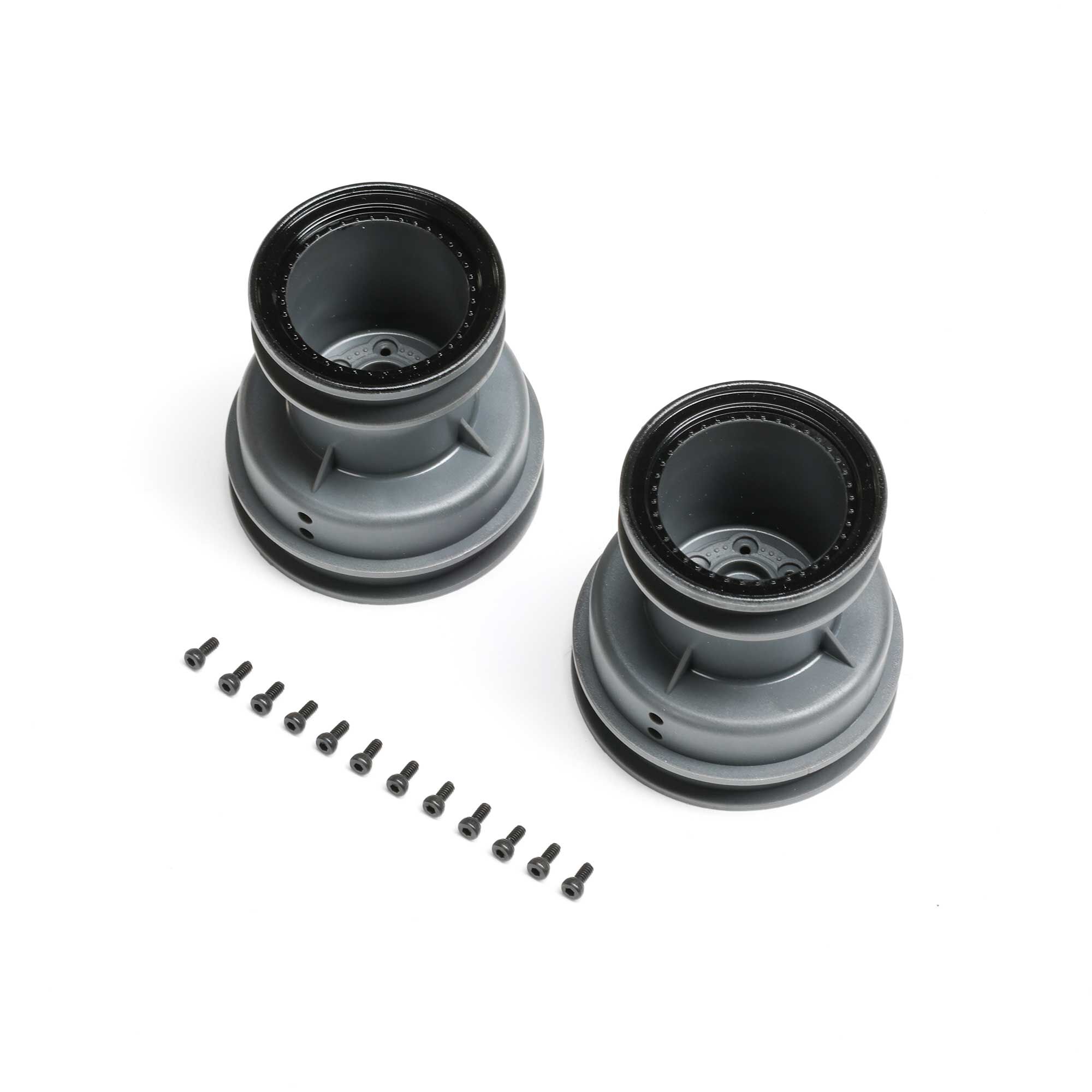 MT Wheel, Black Beadlock, Light Grey (2): Mini LMT