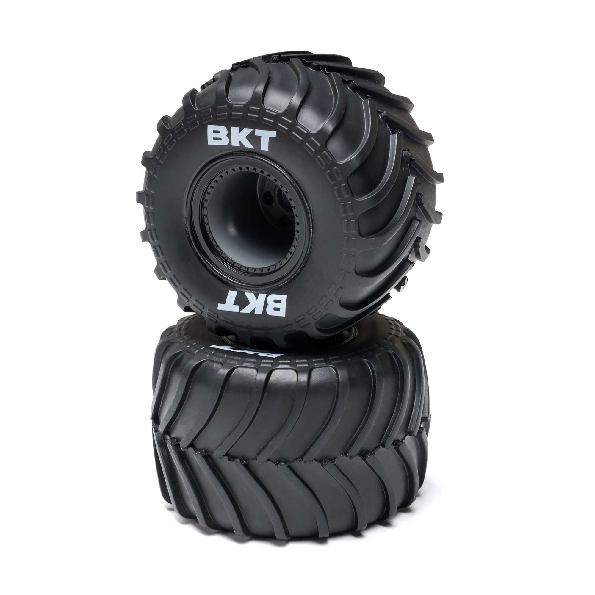 MT Tires, Black Beadlock, Premounted (2): Mini LMT