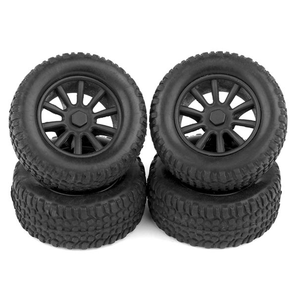 Associated Sc28 Wheels & Tyres Mounted (f/r)