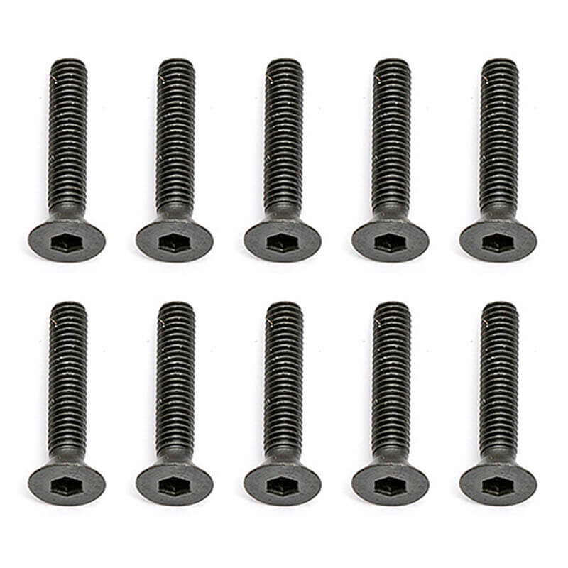 Team Associated M3 X 16mm Flat Head Hex Screws (10)